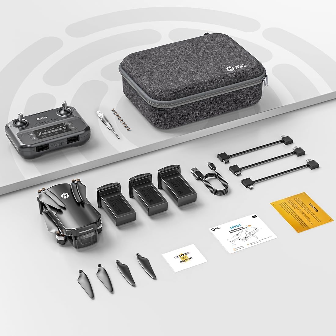 Holy Stone 4K GPS Drone with Camera for Adults - 249g Foldable Quadcopter, 3 Batteries (60 Min Flight), 10000ft Range, Follow Me, Auto Return, Brushless Motor, Beginner Friendly | Aerial Photography, Travel Vlogging, Outdoor Adventures