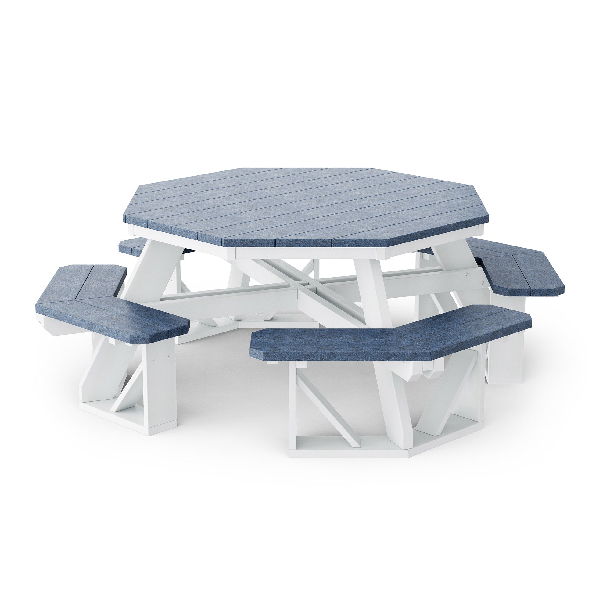 Heritage Octagon Picnic Table - 8-Person Outdoor Dining Set for Backyard, Patio, Garden, Park & Camping - Durable All-Weather Wooden Picnic Bench