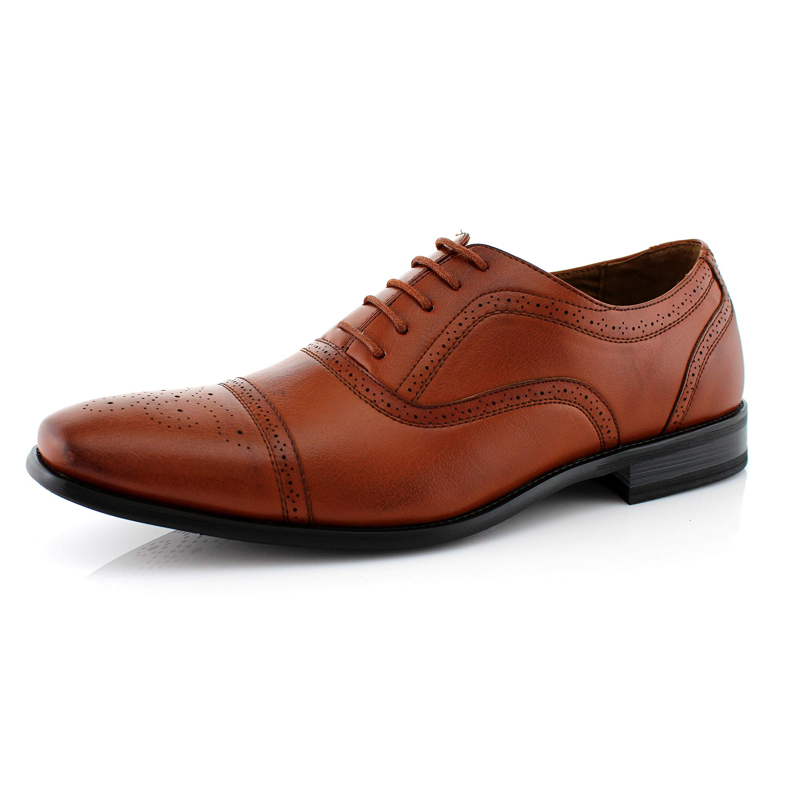 Delli Aldo Evertt M19006 Men's Cap-Toe Oxford Dress Shoes - Classic Formal Leather Shoes for Business, Wedding & Office Wear