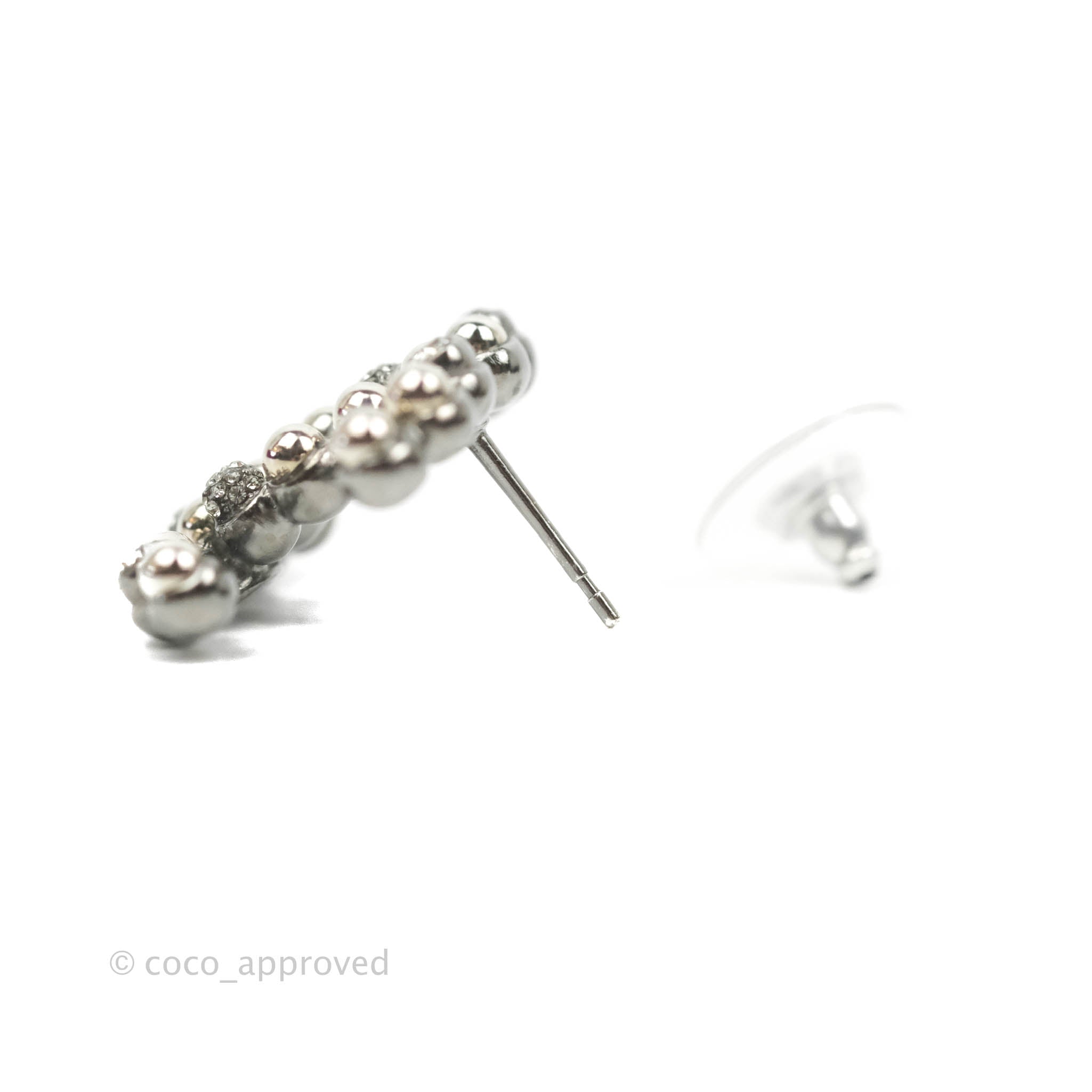 Chanel CC Crystal Earrings in Gun Metal - 22S Collection | Luxury Fashion Jewelry for Women, Perfect for Parties, Weddings & Special Occasions
