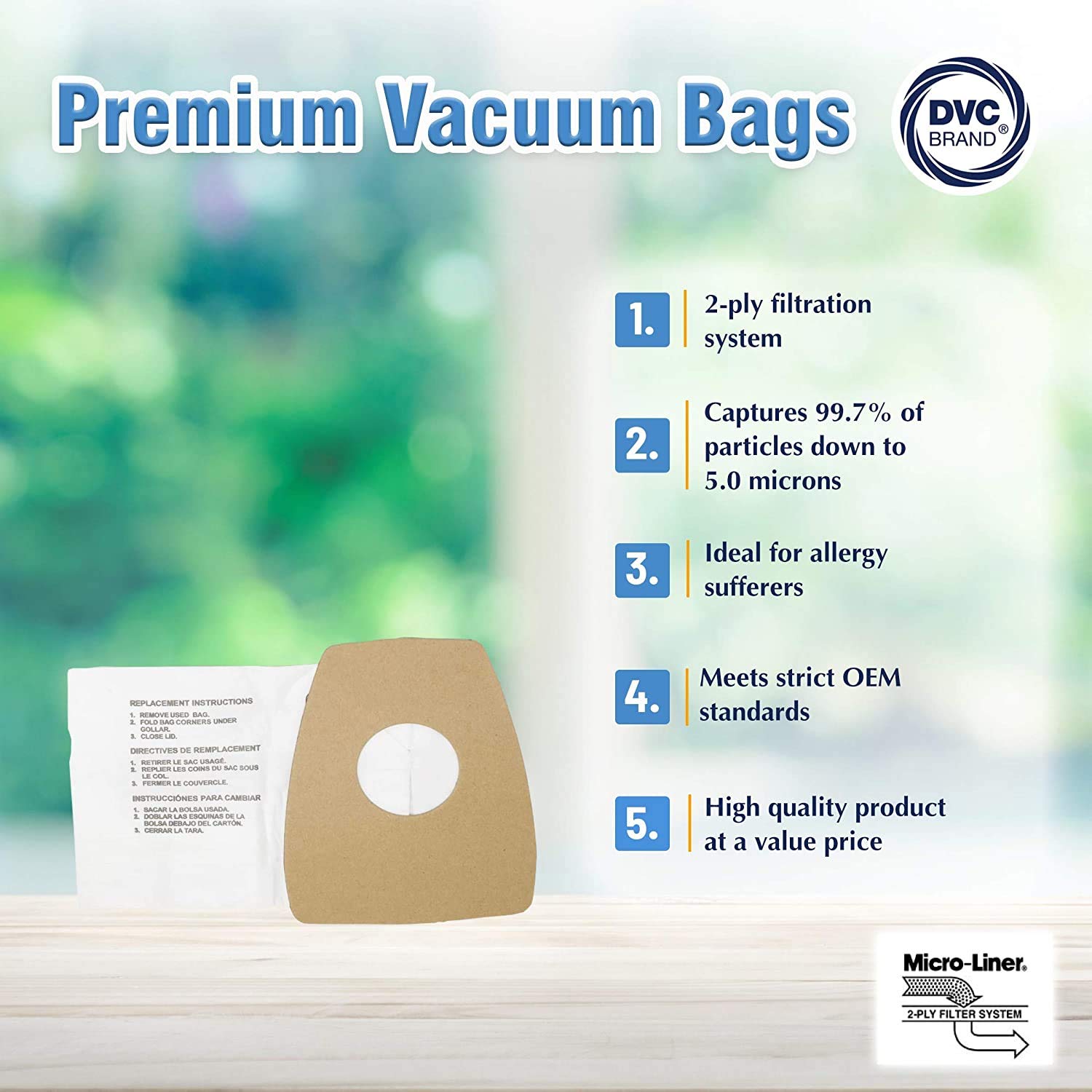 DVC Micro-Lined Paper Replacement Bags for Eureka Mighty Mite 3000 & 3100 Series Vacuum Cleaners - 3 Pack | Dust & Allergen Protection for Home & Office Cleaning