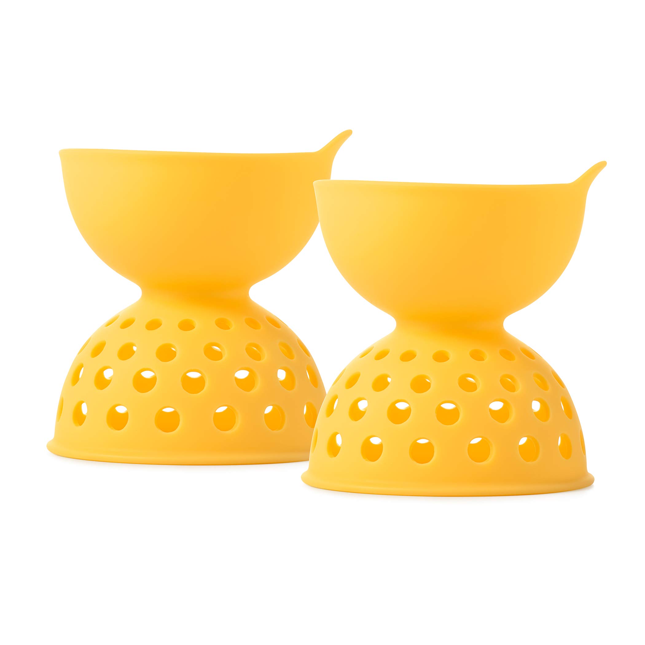 OXO Good Grips Silicone Egg Poachers Set of 2 - BPA-Free Non-Stick Egg Cooker for Perfect Poached Eggs - Ideal for Breakfast, Brunch & Meal Prep (Yellow)