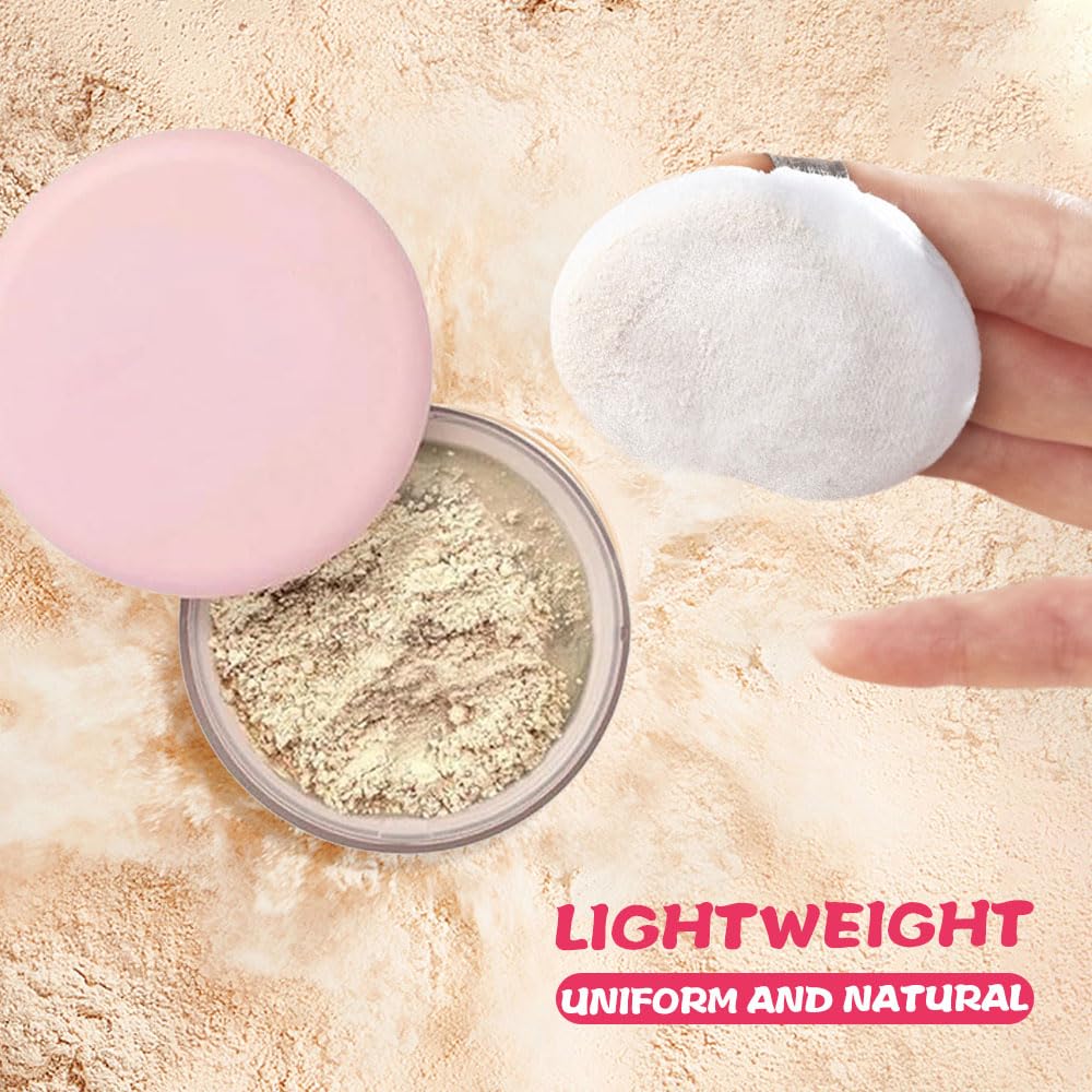 Upgrade Pink Blurring Setting Powder - Waterproof Makeup Finishing Powder for All Skin Tones (Light Pink, Large Size) | Perfect for Daily Wear, Photo Shoots & Special Occasions