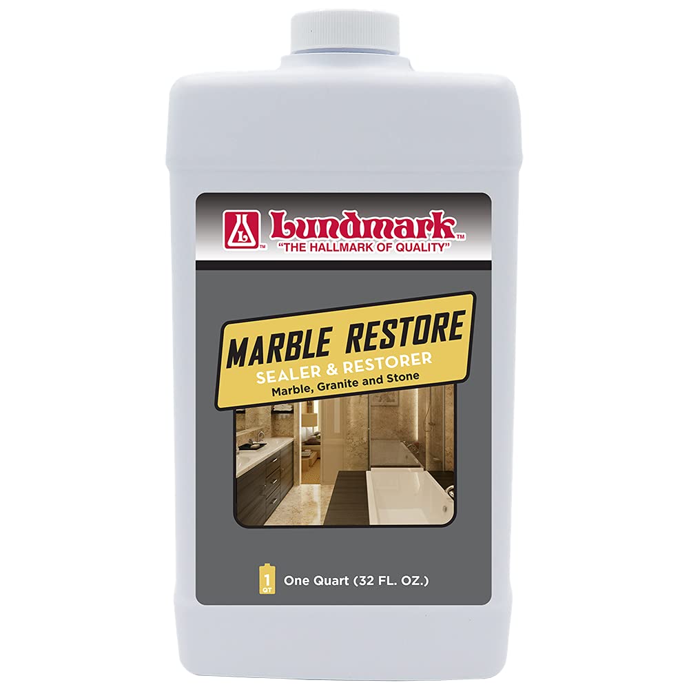 Lundmark Marble Restore - Premium Marble & Granite Sealer & Restorer (32 oz) - Protects & Enhances Natural Stone Surfaces - Ideal for Countertops, Floors & Bathrooms