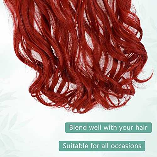 Premium Curly Synthetic Invisible Wire Hair Extensions - Seamless Clip-In Extensions for Volume & Length - Perfect for Parties, Weddings & Everyday Styling