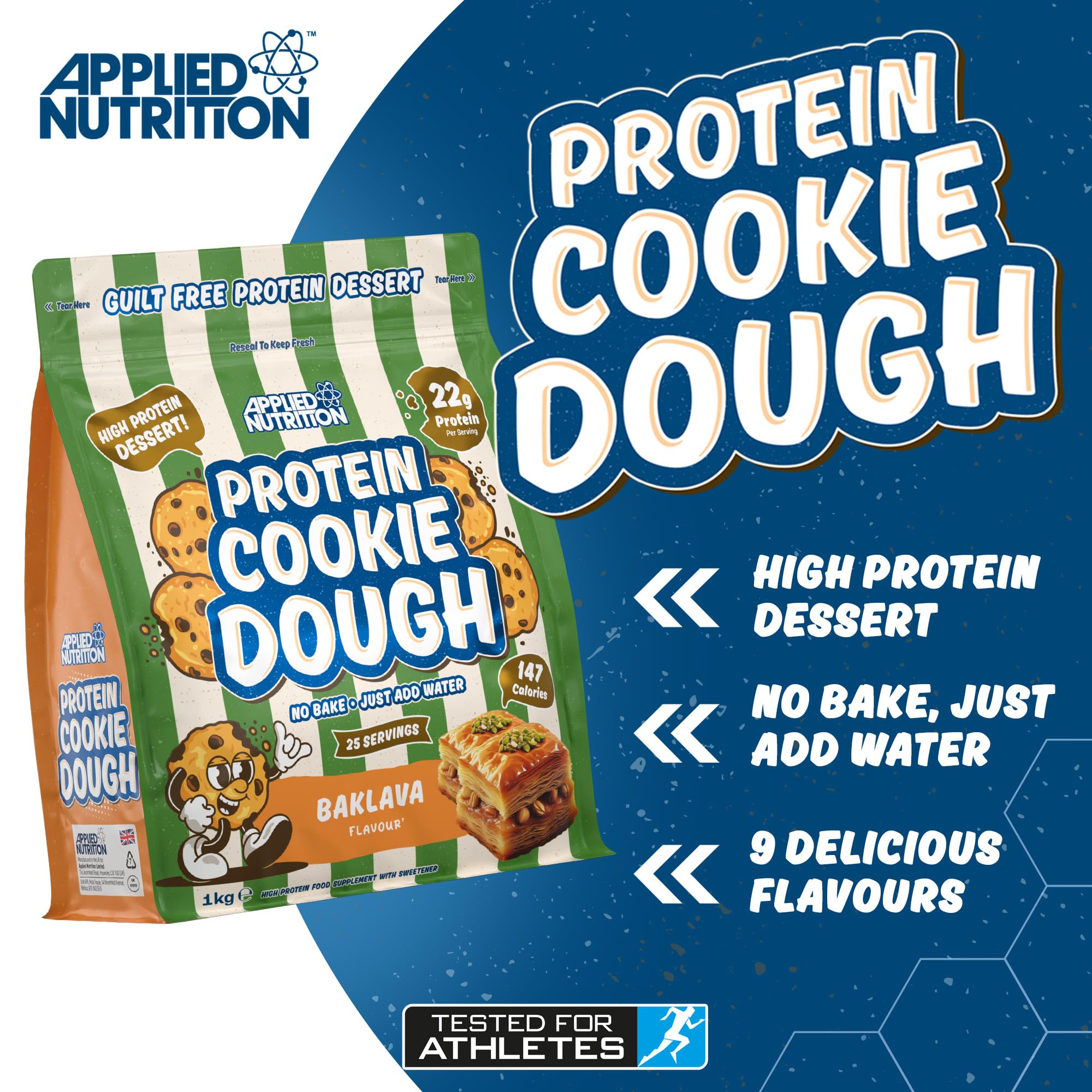 Applied Nutrition Protein Cookie Dough 1kg - High Protein Snack for Fitness & Weight Loss | Perfect for Post-Workout Recovery & Healthy Dessert