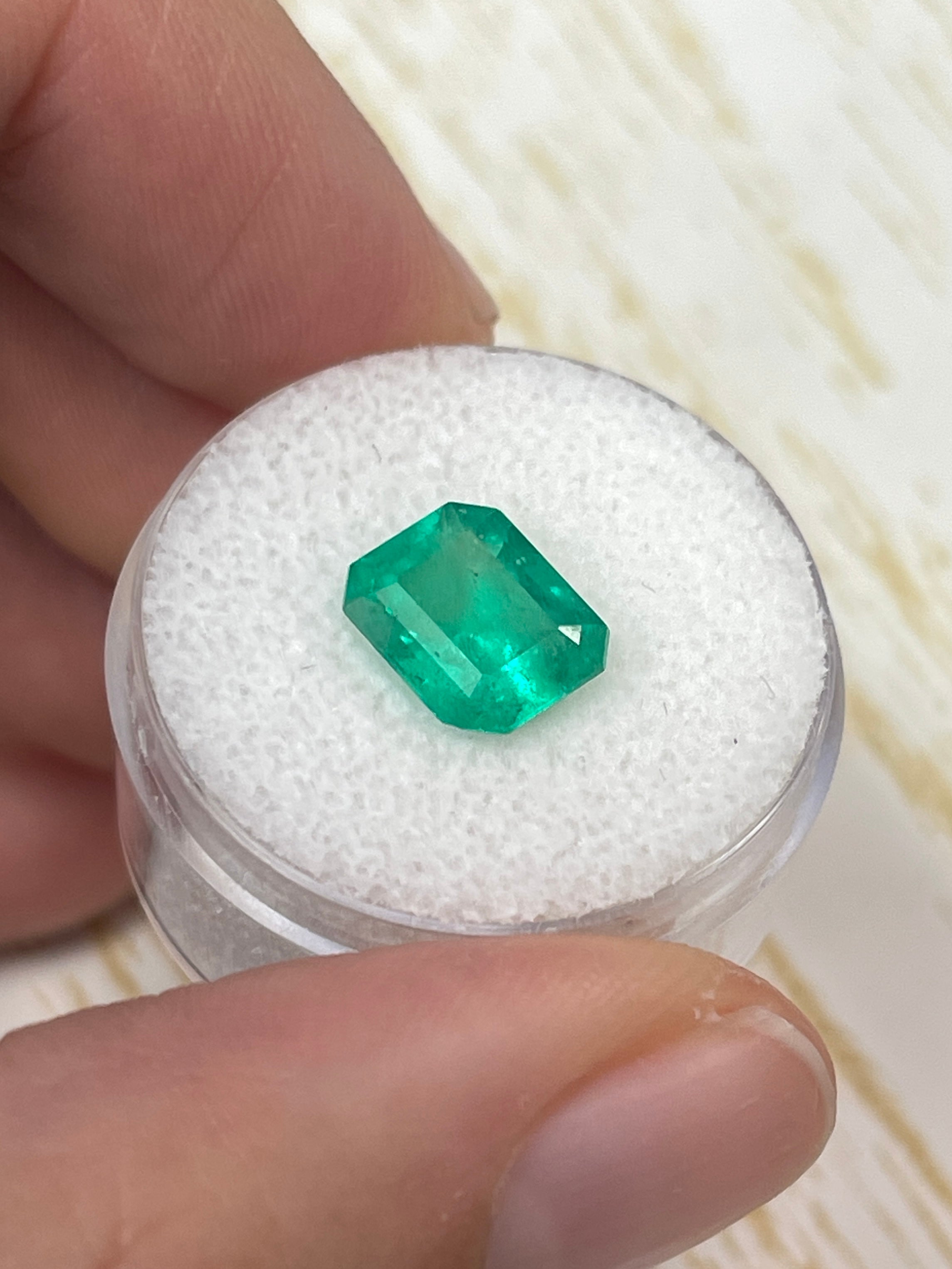 2.91 Carat 10x8mm Medium Green Colombian Emerald - Emerald Cut Gemstone for Engagement Rings & Fine Jewelry | Natural Earth-Mined Emerald for Necklaces, Earrings & Luxury Gifts