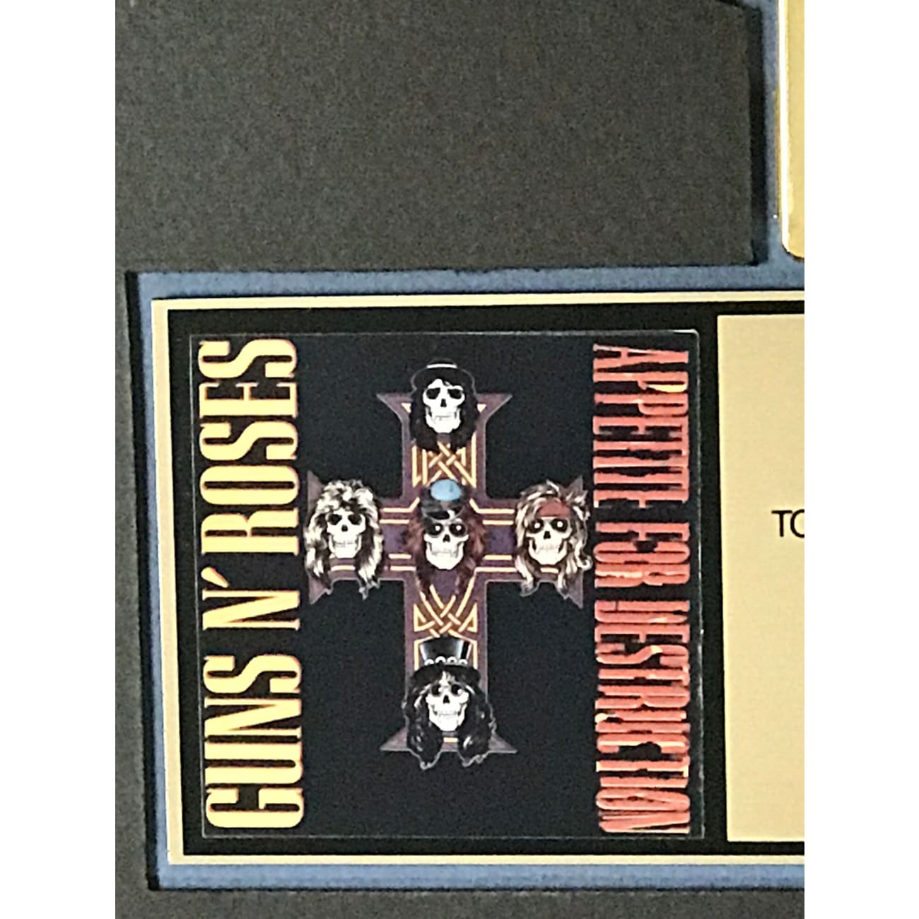 Guns N' Roses Appetite For Destruction RIAA Certified Gold LP Record - Perfect for Music Collectors, Rock Fans & Home Decor Display