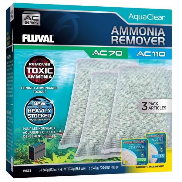 Fluval AC Series Ammonia Remover Power Filter Insert for Aquariums - Fish Tank Water Filter Media to Remove Ammonia & Improve Water Quality - Perfect for Freshwater & Saltwater Tanks