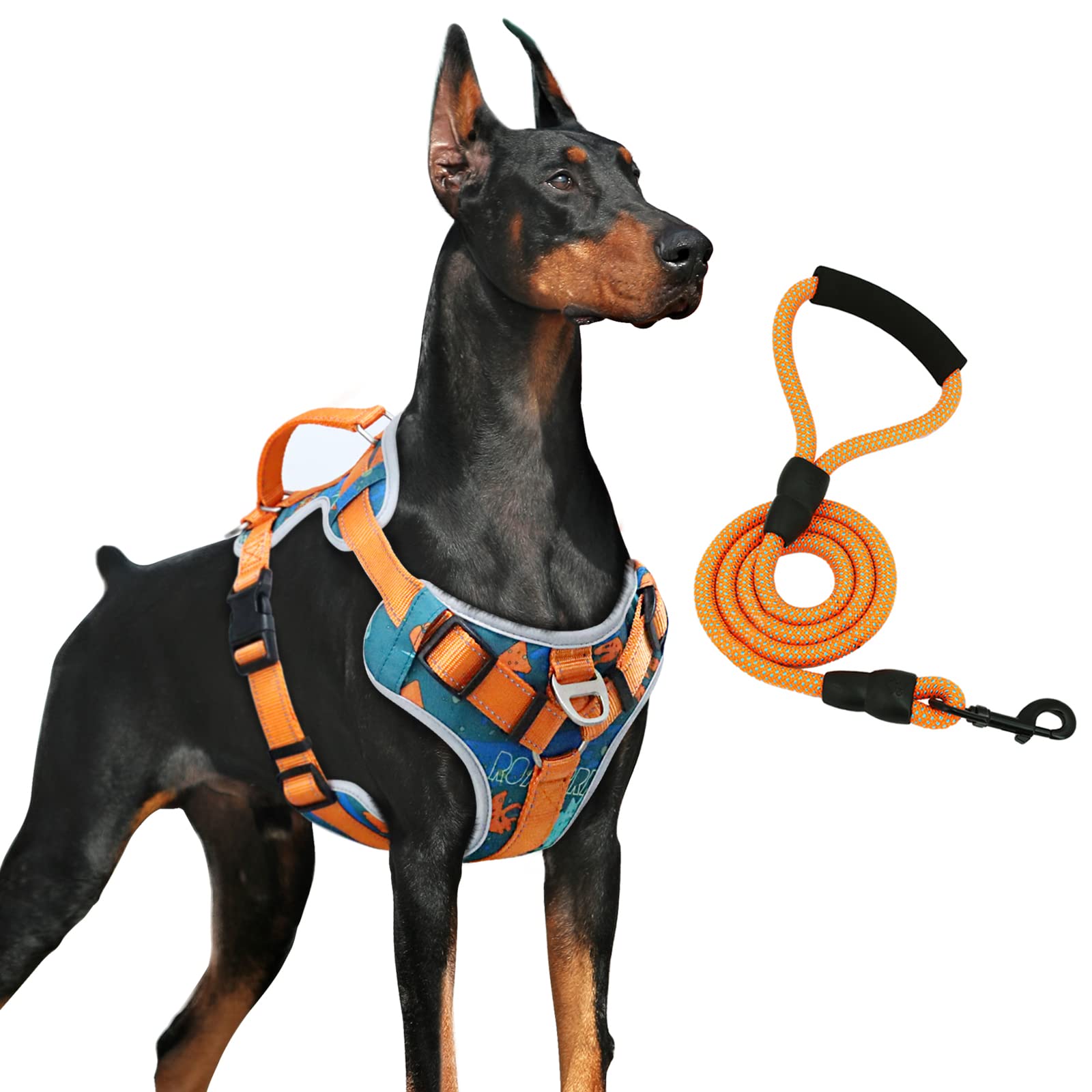 Supet No Pull Dog Harness with Leash - Adjustable Reflective Pet Vest for Small Medium Large Dogs | Heavy Duty Easy Control Handle | Perfect for Walking, Training & Outdoor Adventures