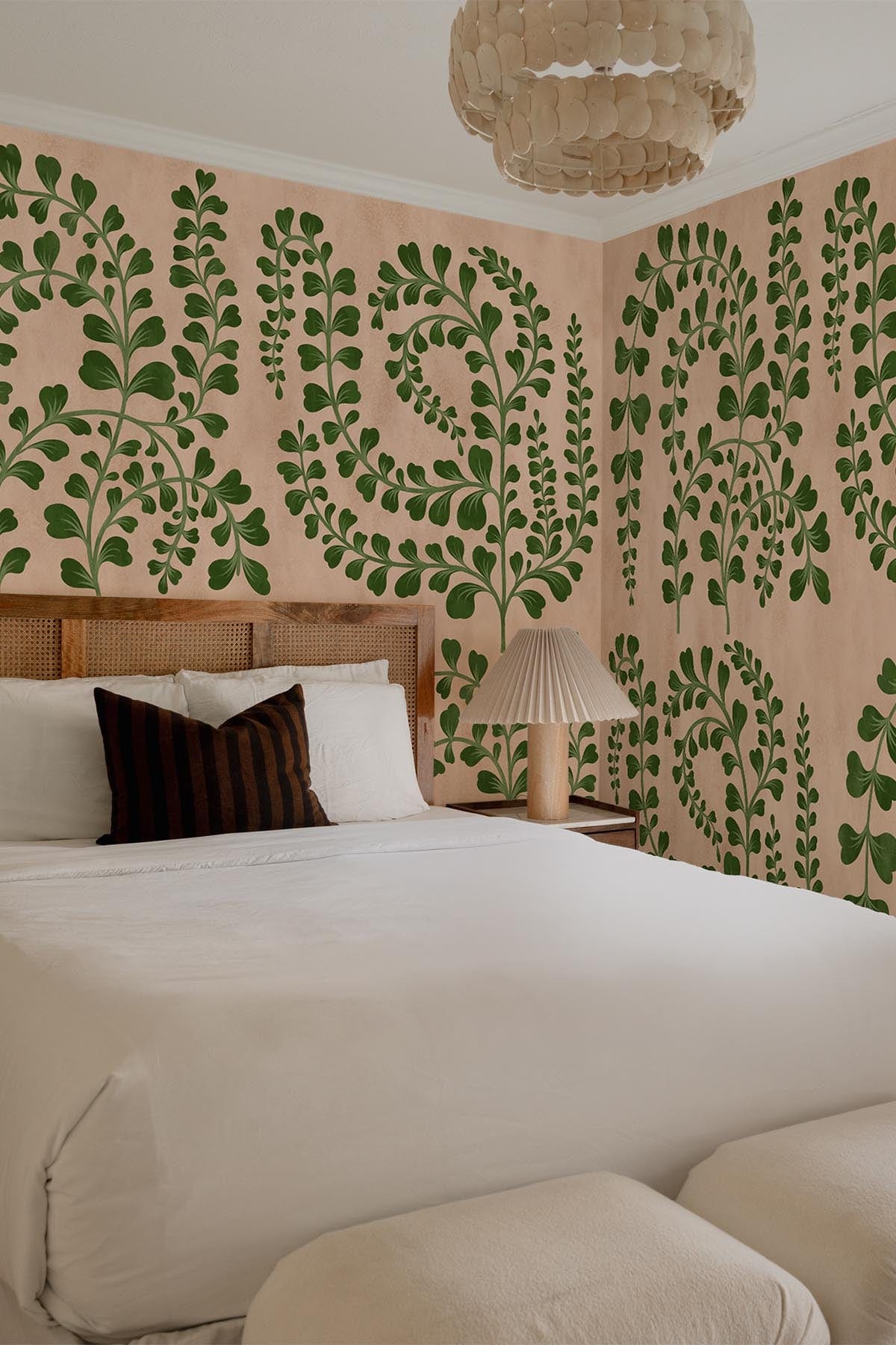 Ornamental Leaves Warm Beige Home Decor - Faux Greenery for Wall Art, Table Centerpieces & Wedding Decorations