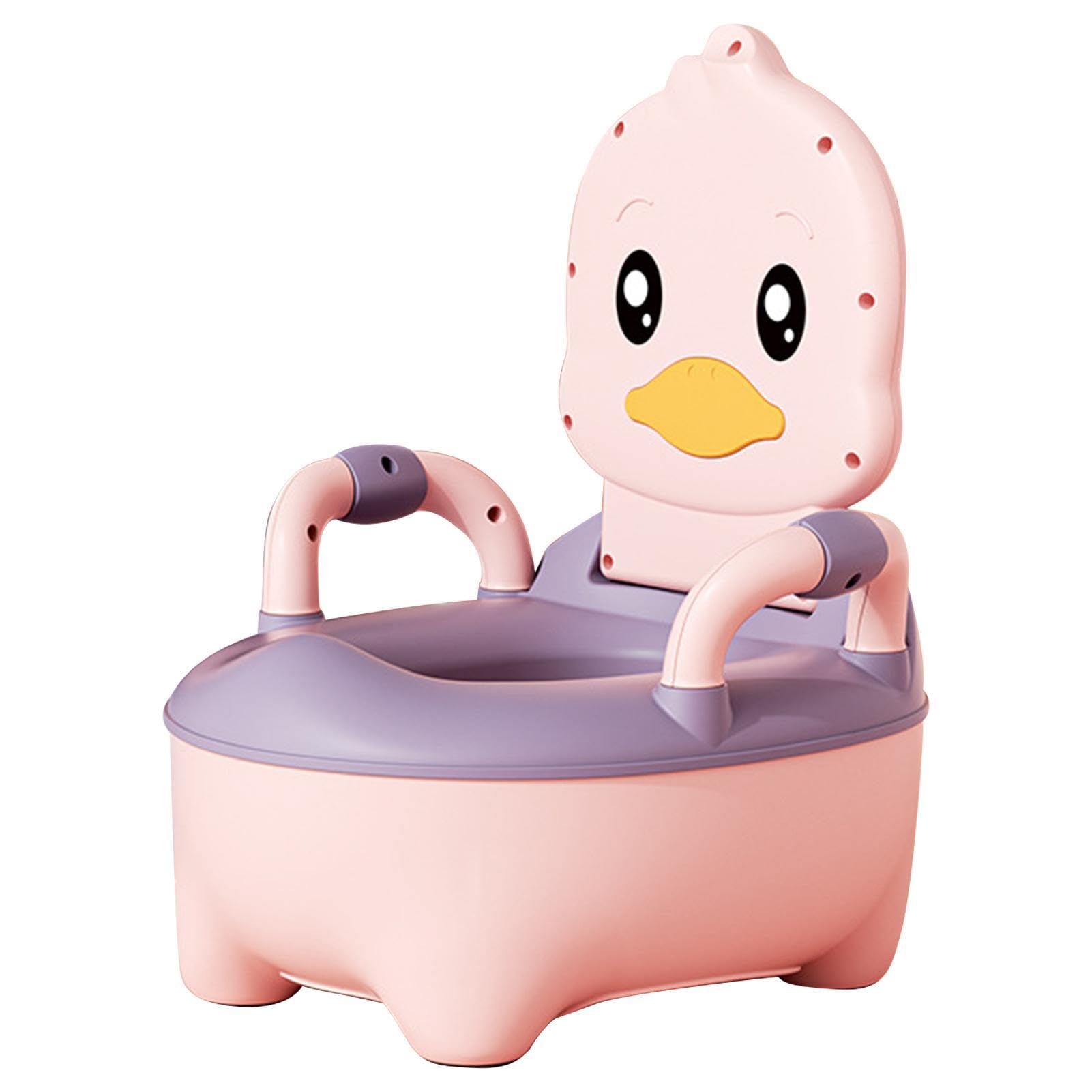 1-2 Pcs Toddler Potty Chair - Spill-Proof Kids Training Toilet Seat with Oval Bottom Design | Lightweight Foldable Travel Potty for Boys & Girls | Durable Portable Baby Potty for Home, Car & Outdoor Use (Pink)