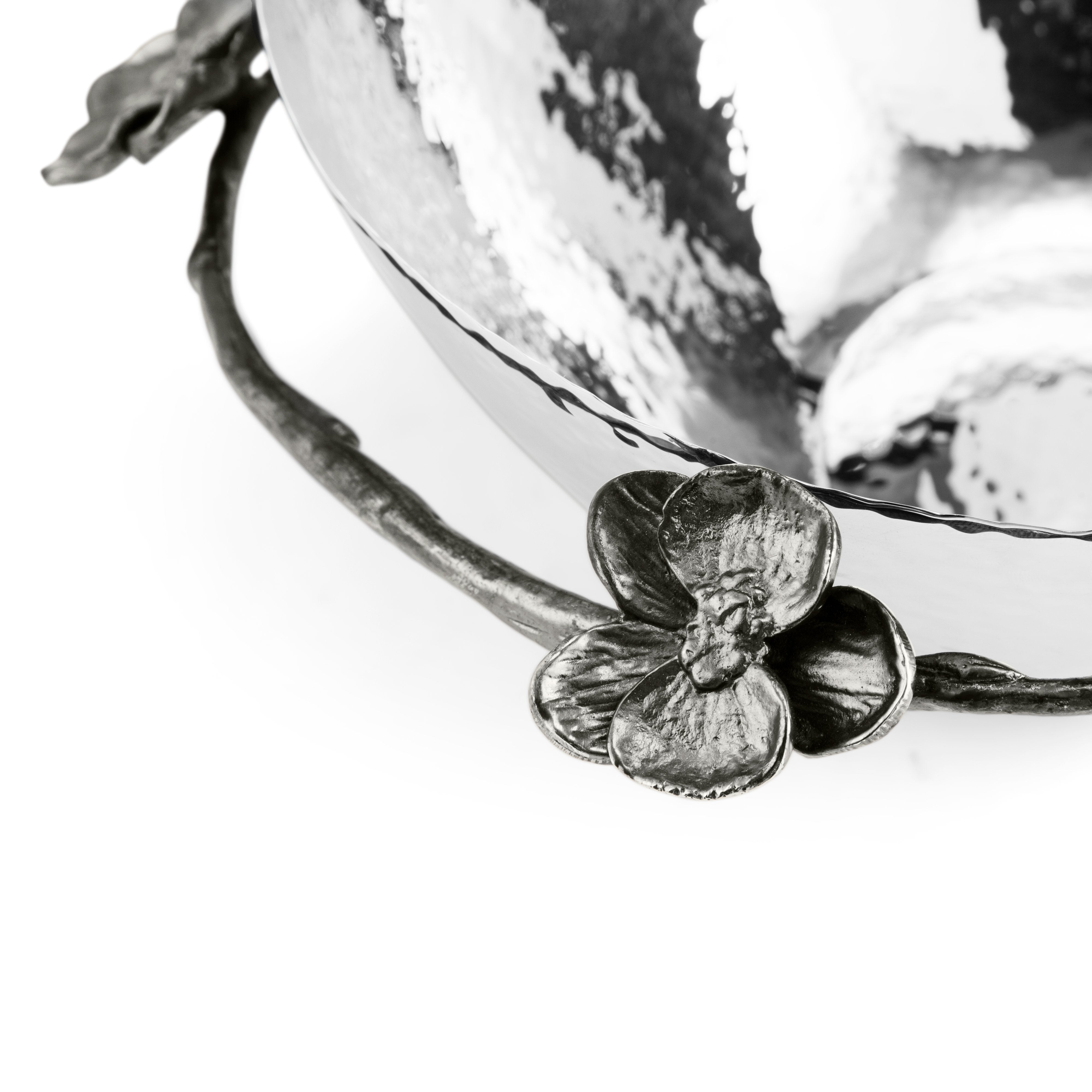 Premium Black Orchid Bowl - Elegant Ceramic Serving Dish for Salads, Desserts & Snacks | Perfect for Dining, Entertaining & Home Decor