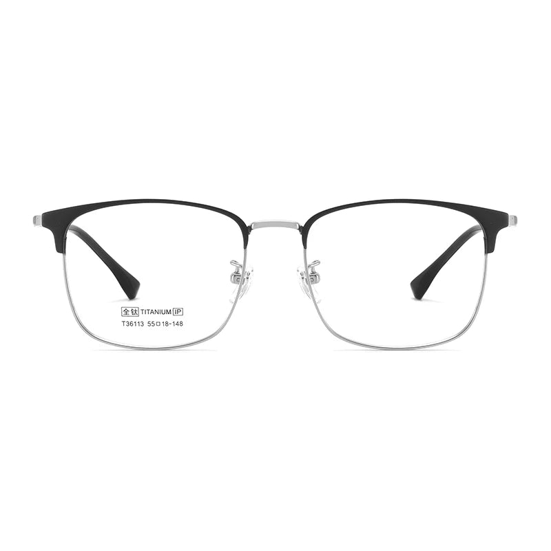 Bclear Unisex Full Rim Square Titanium Eyeglasses 36113 - Lightweight Durable Frame for Men & Women - Perfect for Reading, Work, and Everyday Fashion