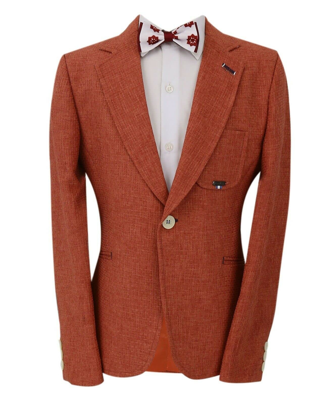 Boys' Slim Fit Twill Blazer Jacket - Single Breasted Formal & Smart Casual Suit for School, Weddings & Special Occasions