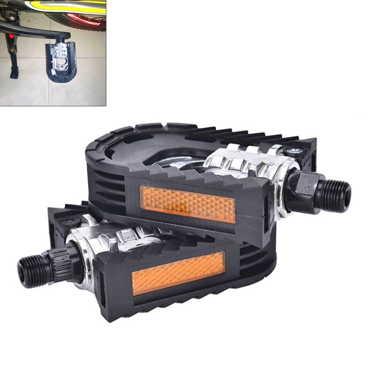 9/16 Inch Universal Folding Bike Pedals - Non-Slip Aluminum Alloy Bicycle Pedals for Folding Bikes, BMX, Road & Mountain Bikes (1 Pair) - Perfect for Commuting, Urban Riding & Off-Road Adventures