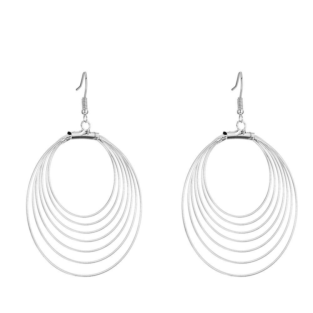 Stylish Multilayer Round Hoop Drop Earrings - Large Boho Dangle Earrings for Women | Perfect for Parties, Weddings & Everyday Fashion