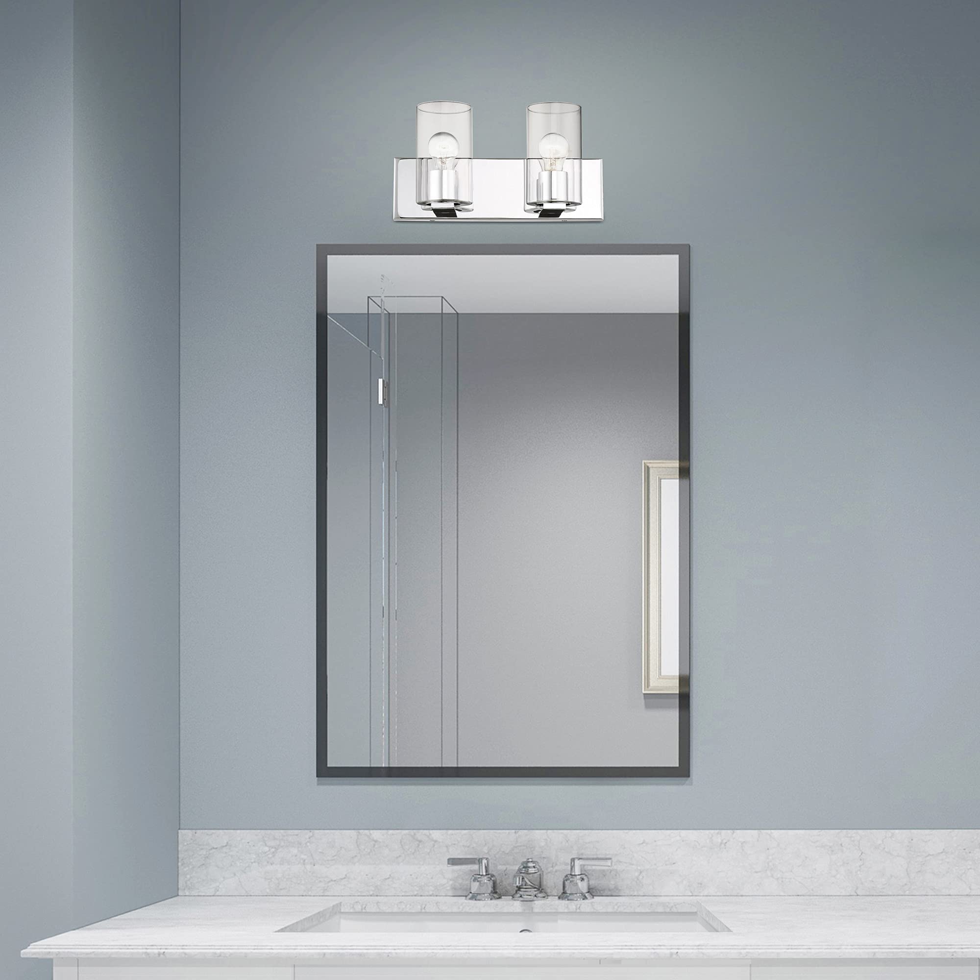 Livex Lighting Brushed Nickel Bathroom Vanity Sconce - Modern Wall Light Fixture for Bathroom, Powder Room & Dressing Area