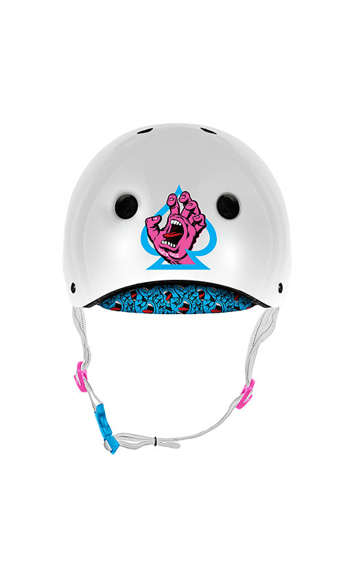 Pro Tec Low Pro Certified Skateboard Helmet - Santa Cruz White - Perfect for Skateboarding, BMX, and Scooter Riding
