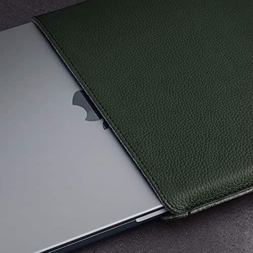 Premium Genuine Leather Sleeve Case for 13-inch MacBook Pro & 13.6-inch MacBook Air - Eco-Friendly Green - Perfect for Office, Travel & Daily Protection