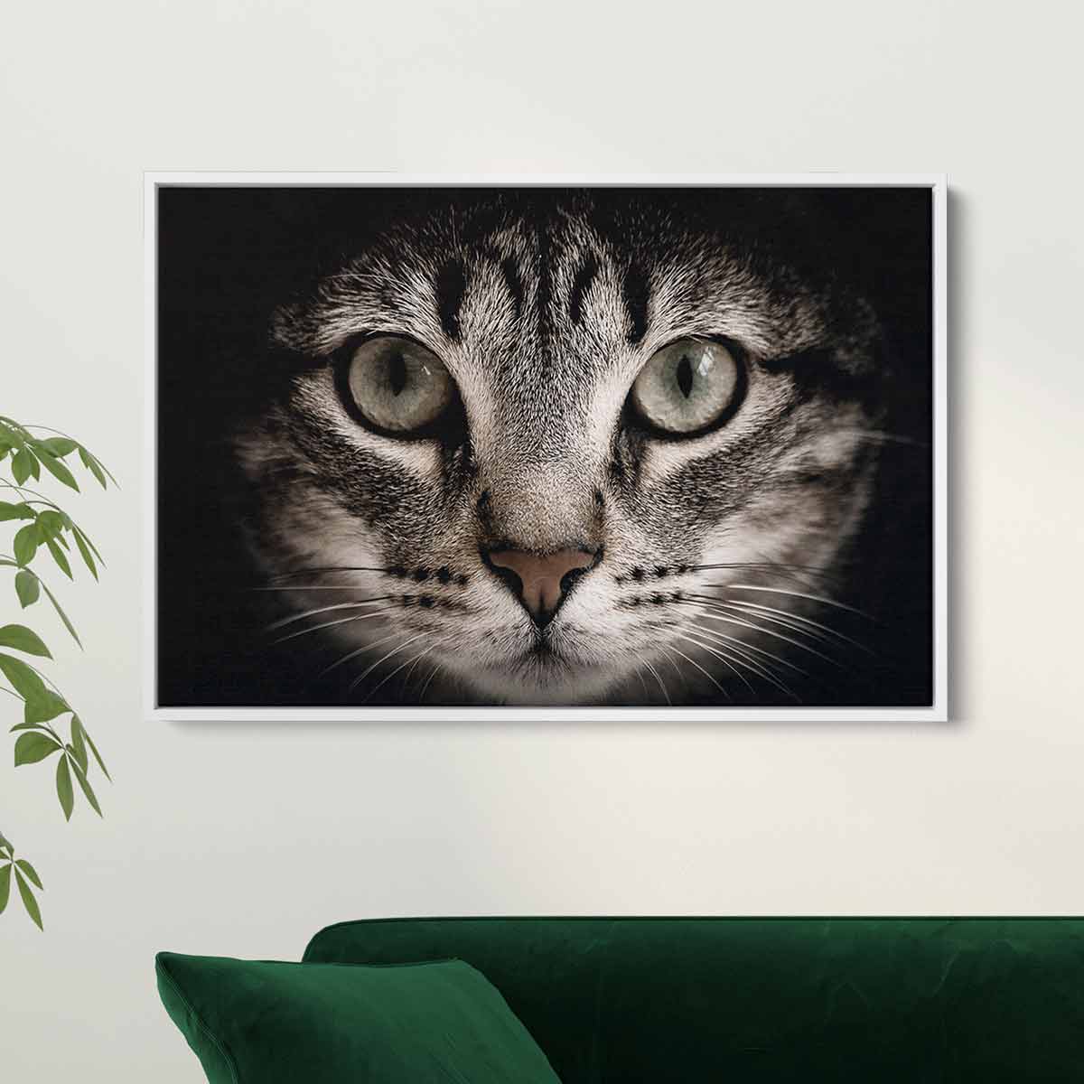Black Cat Wall Art Canvas Print - Modern Home Decor for Living Room, Bedroom & Office - 2195