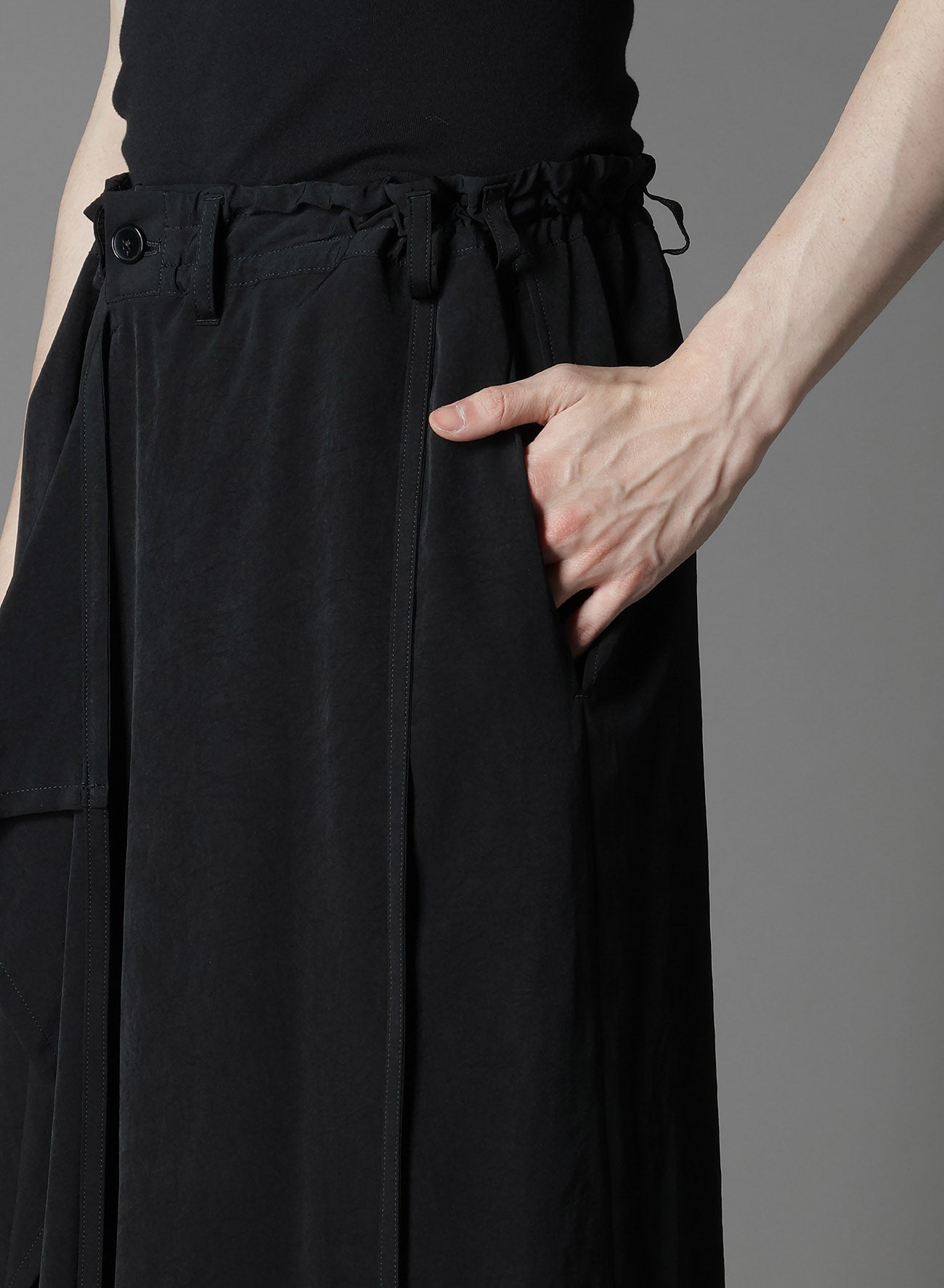 Crepe de Chine Bound Skirt Pants for Women - Elegant High Waist Flowy Palazzo Trousers - Perfect for Office, Party & Casual Wear