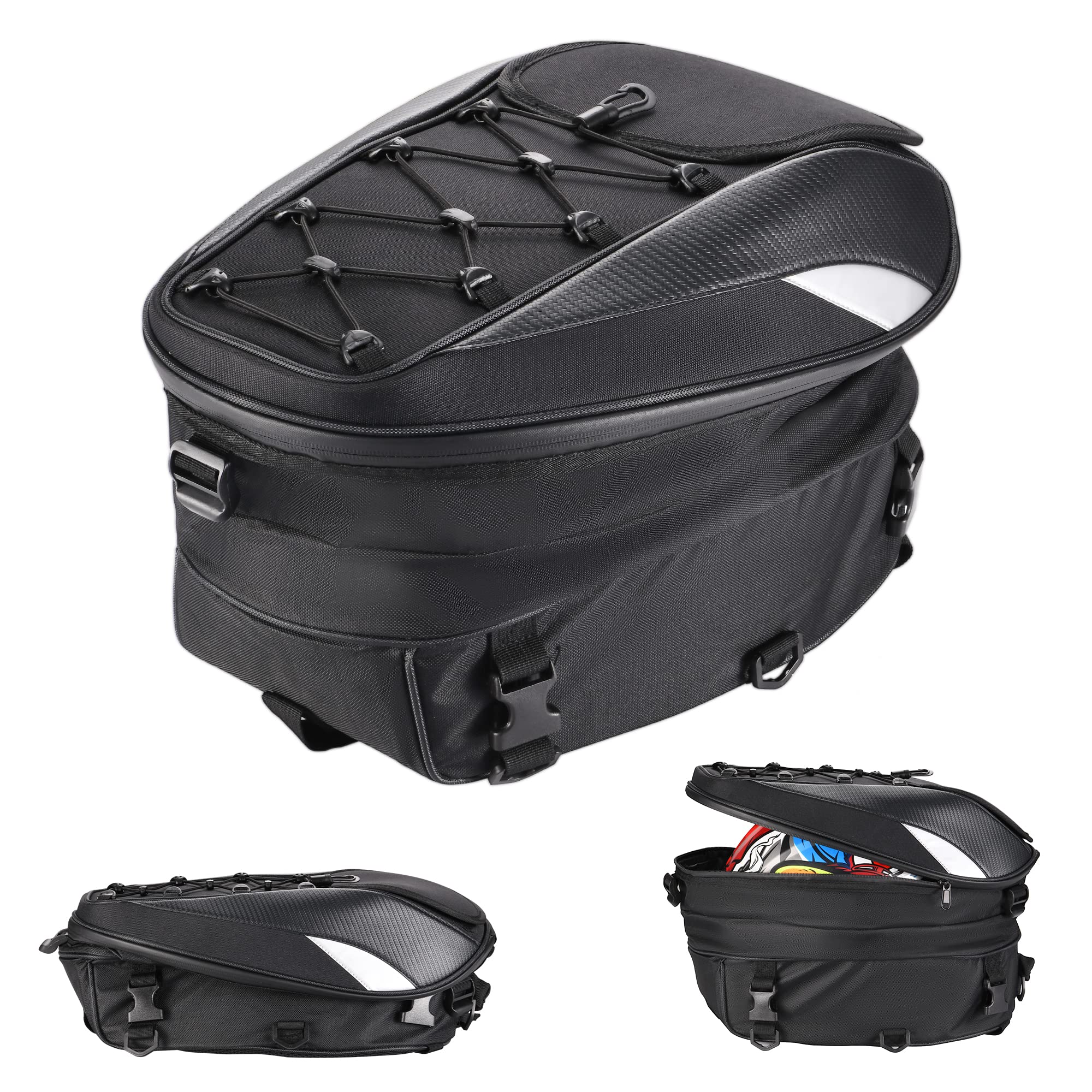 Waterproof Motorcycle Tail Bag - Expandable Saddlebags with Durable Storage for Touring, Commuting & Powersports | Perfect for Long Rides, Daily Commutes & Adventure Travel