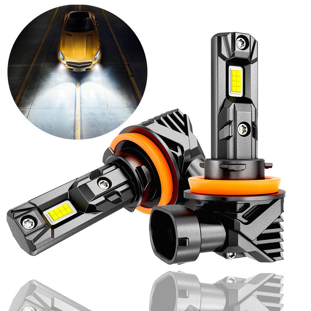 H11 H9 H8 H16JP LED Headlight Bulbs - 60W 18000LM 6500K Cool White Fanless Wireless Fog Lights (2 Pack) - Perfect for Night Driving, Off-Roading & Extreme Weather Conditions