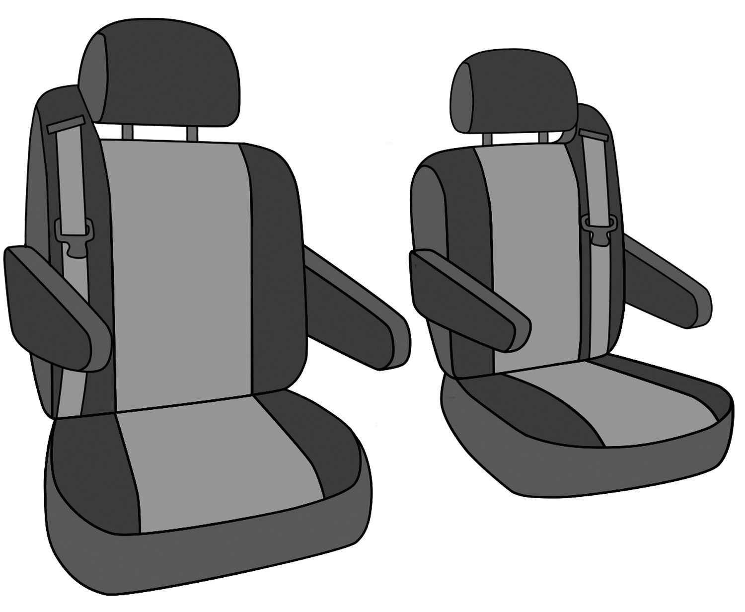 CalTrend Center Captain Chairs Seat Covers - Premium Cordura Fabric for 2011-2020 Toyota Sienna - Black with Black Insert & Trim | Perfect for Road Trips & Family Travel