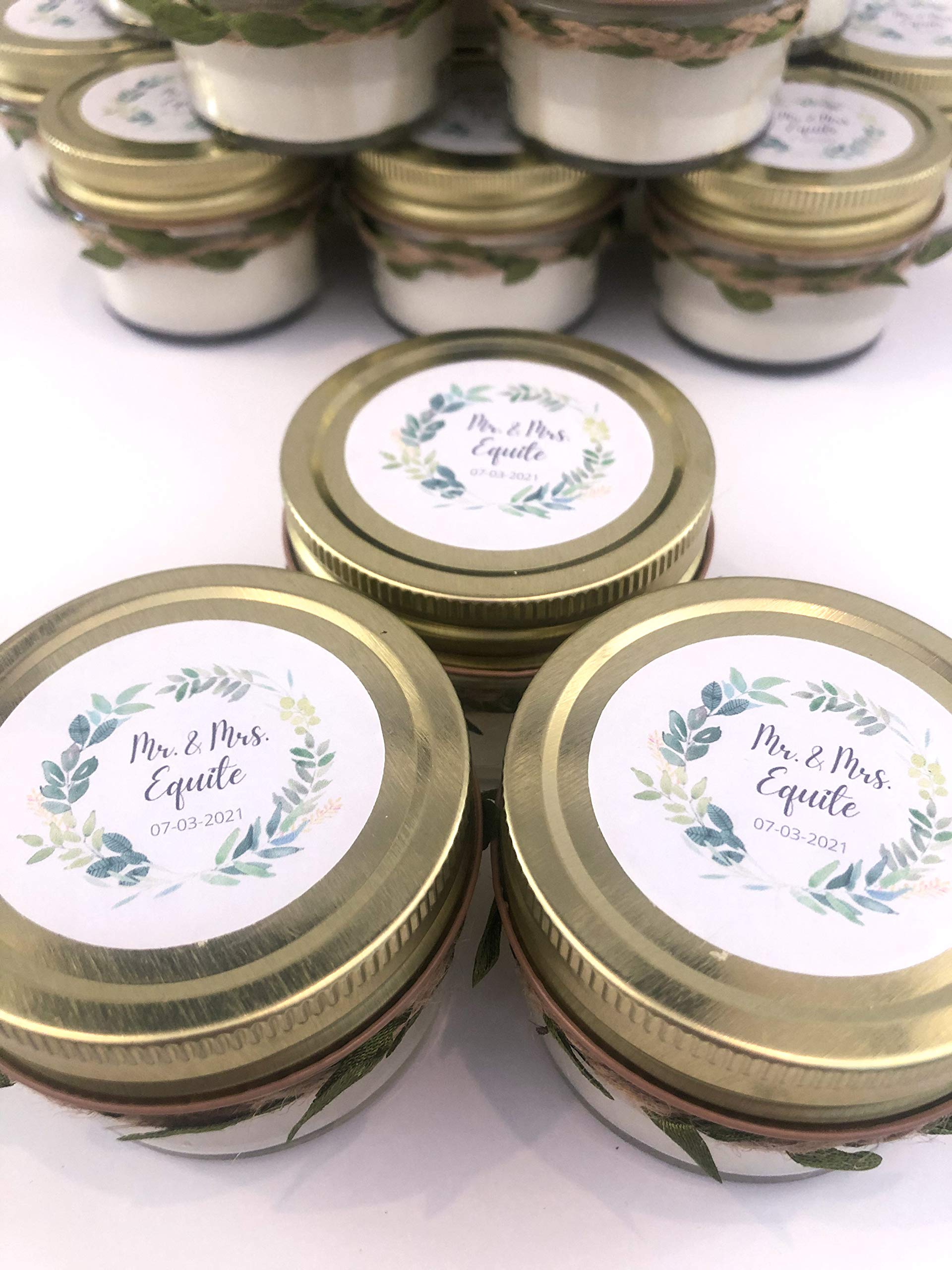 Personalized Wedding Favor Candles - Custom Scented Soy Candles for Guests - Pack of 50 - Perfect for Bridal Showers, Receptions & Thank You Gifts