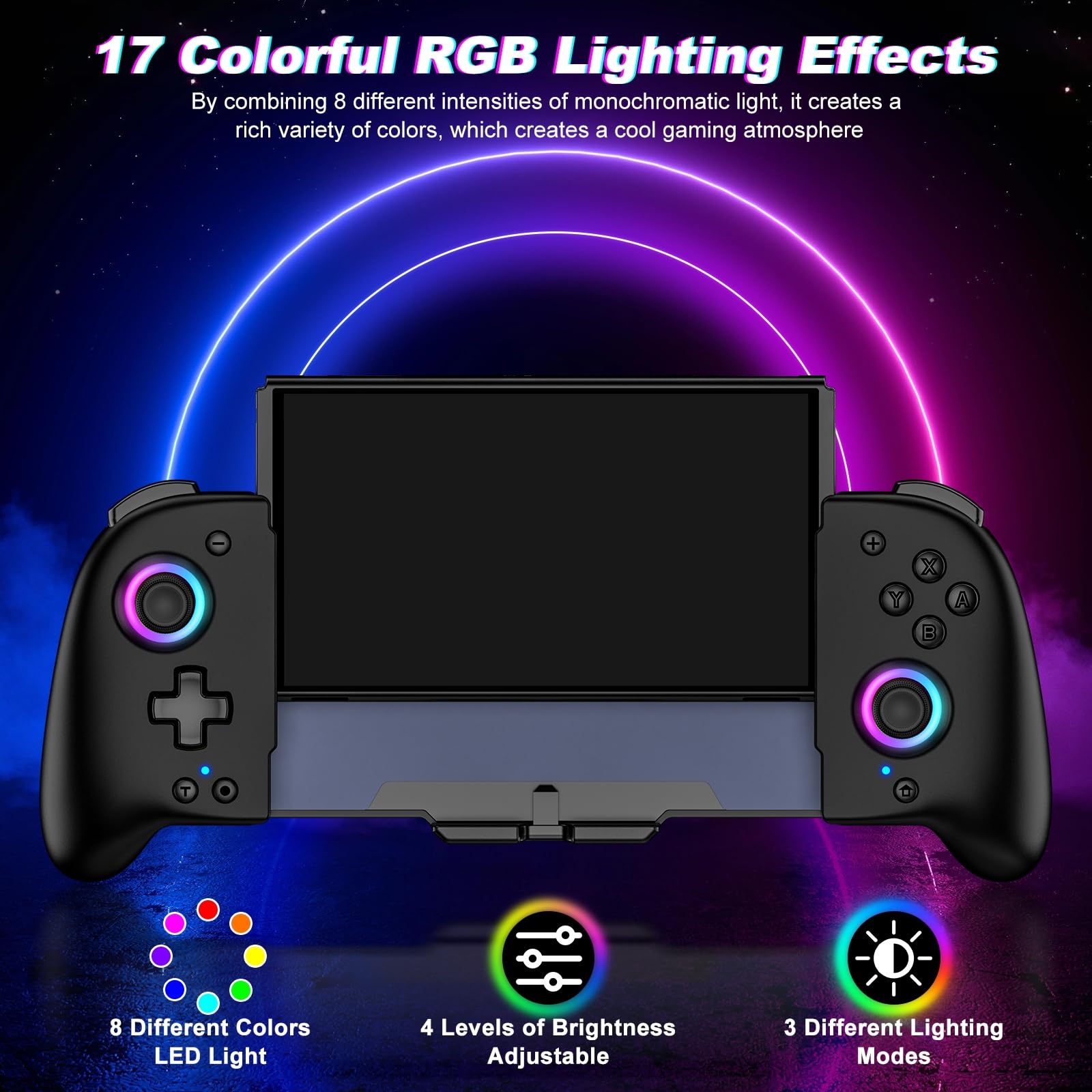 Wireless Pro Controller for Nintendo Switch & Switch OLED - Ergonomic Full-Size Joypad with Turbo, Programmable Buttons & Long Battery Life - Perfect for Handheld Mode Gaming, Multiplayer Sessions & Competitive Play