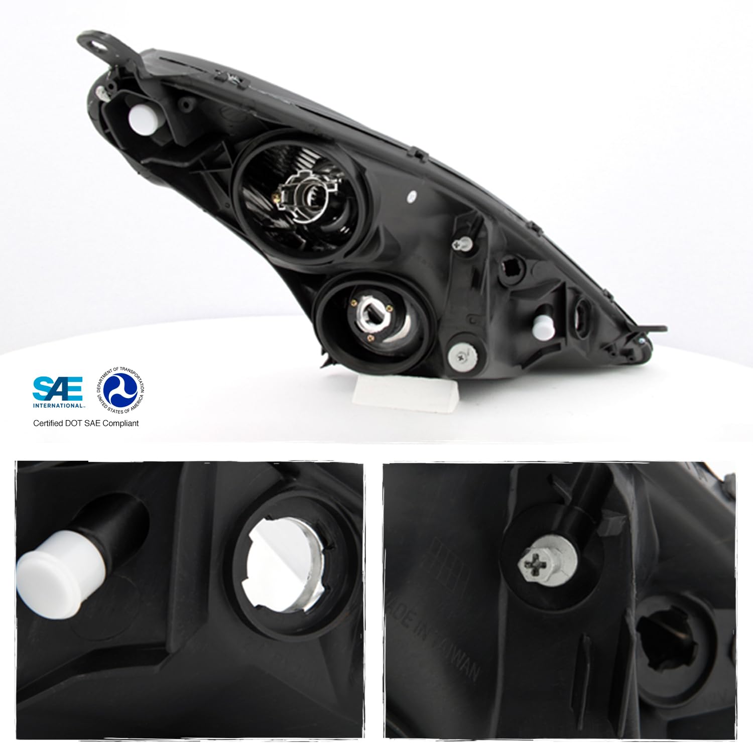 AKKON Black Bezel OE Replacement Projector Headlights for Toyota Celica - Driver & Passenger Side Headlamps - Upgrade Nighttime Visibility & Style for Street & Performance Driving