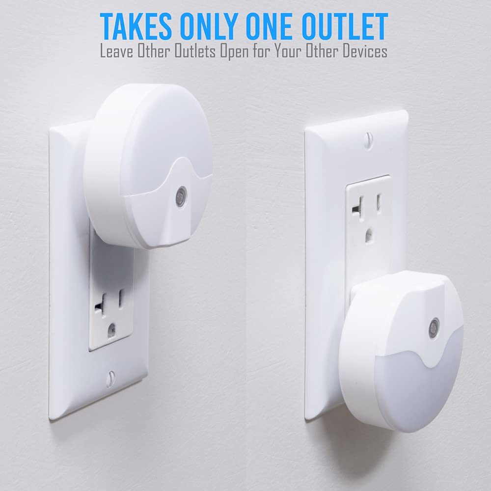 AULTRA LED Night Light 6-Pack - Auto On/Off for Bedroom, Bathroom & Kitchen