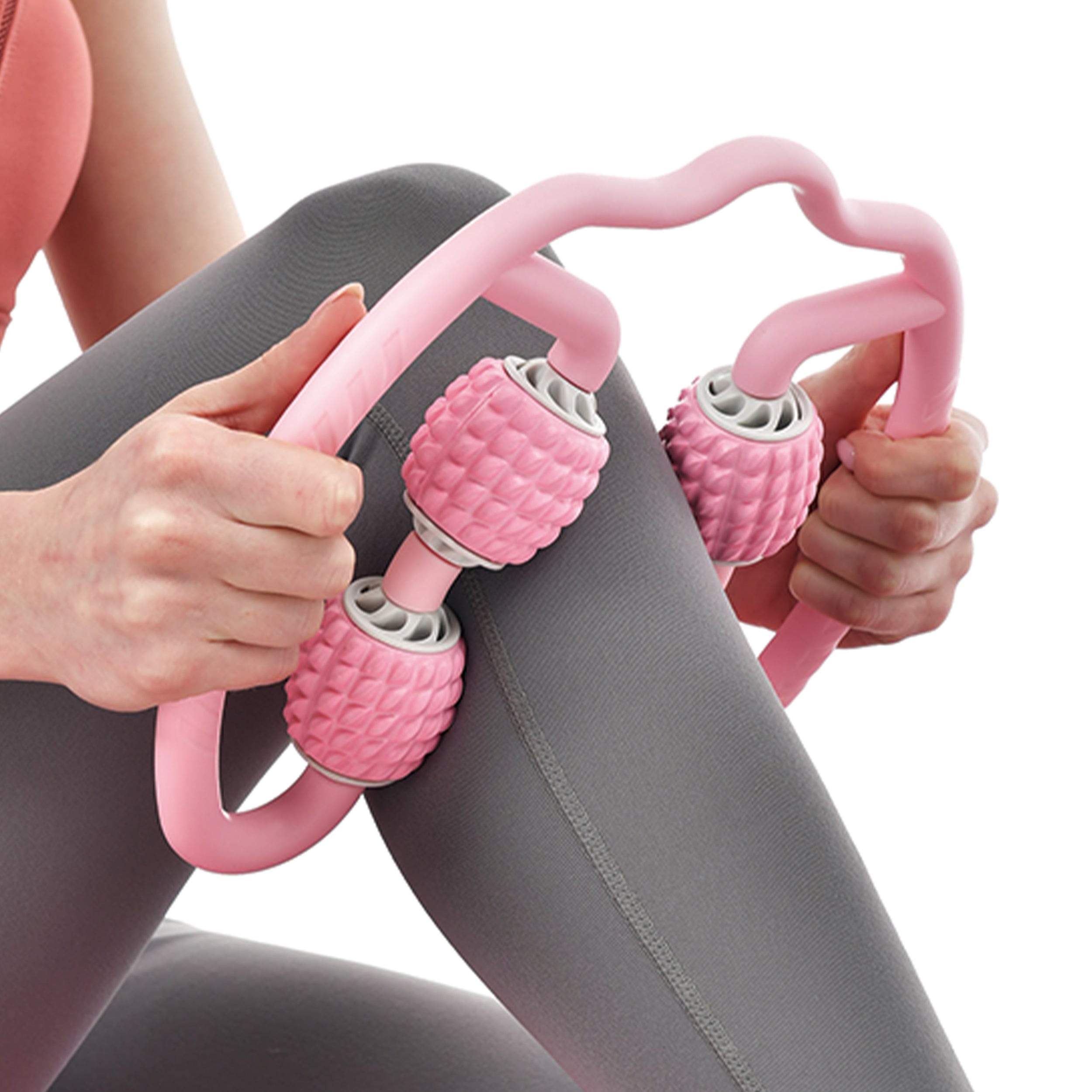 PRCTZ 4-Point Handheld Massage Foam Roller - Deep Tissue Muscle Massager for Pain Relief & Recovery - Perfect for Gym, Yoga, and Post-Workout Relaxation