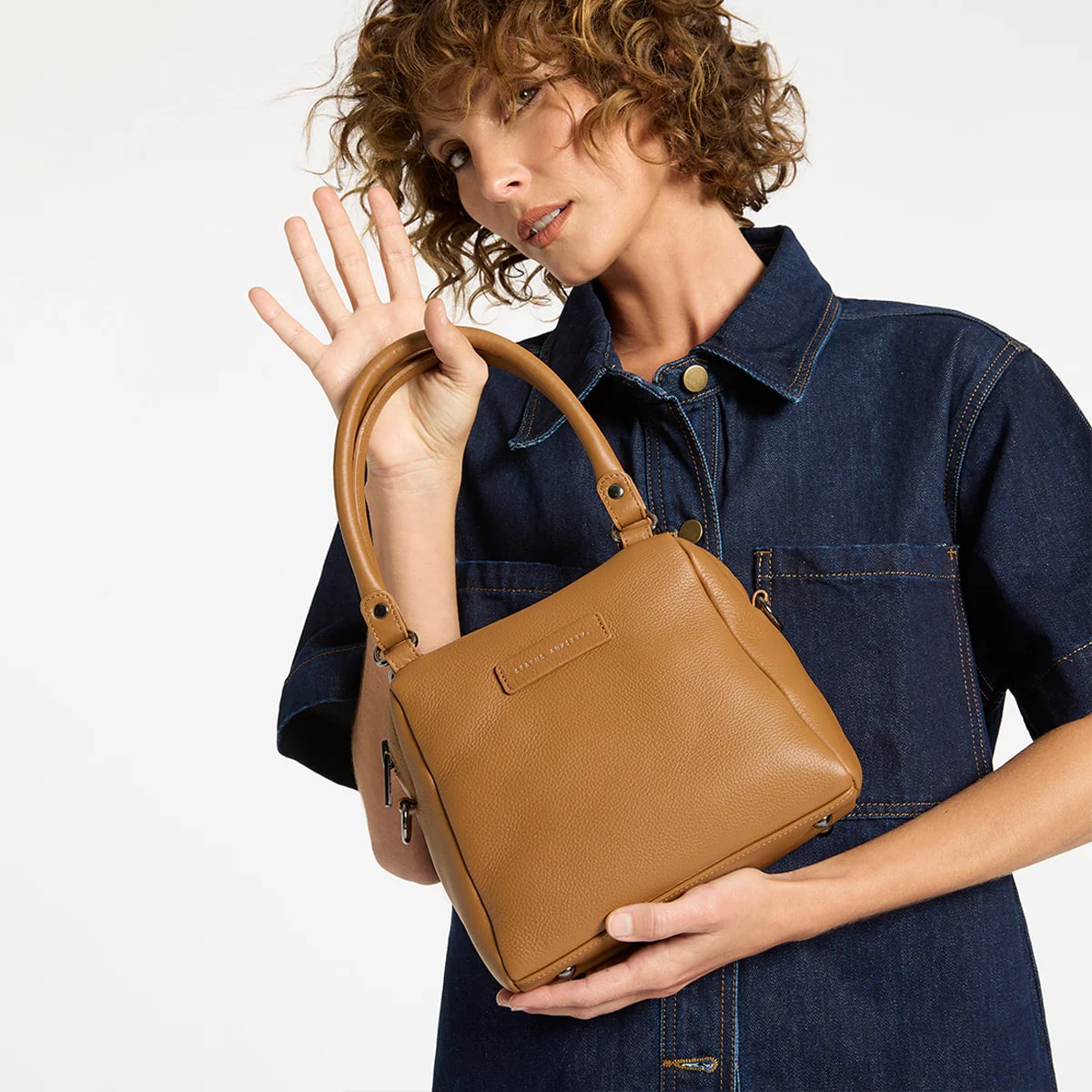 Status Anxiety Mini Mountains Crossbody Bag in Tan - Stylish & Compact for Everyday Use, Travel, and Work