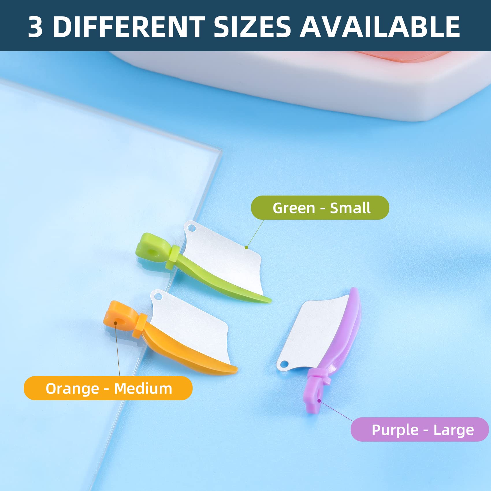 Annhua Dental Interproximal Metal Wedges 50 PCS/Box - M Size Orthodontic Matrix Wedges with Metal Plastic Knife & Protection Matrix for Teeth Restoration | Ideal for Dentists, Dental Clinics & Orthodontic Procedures