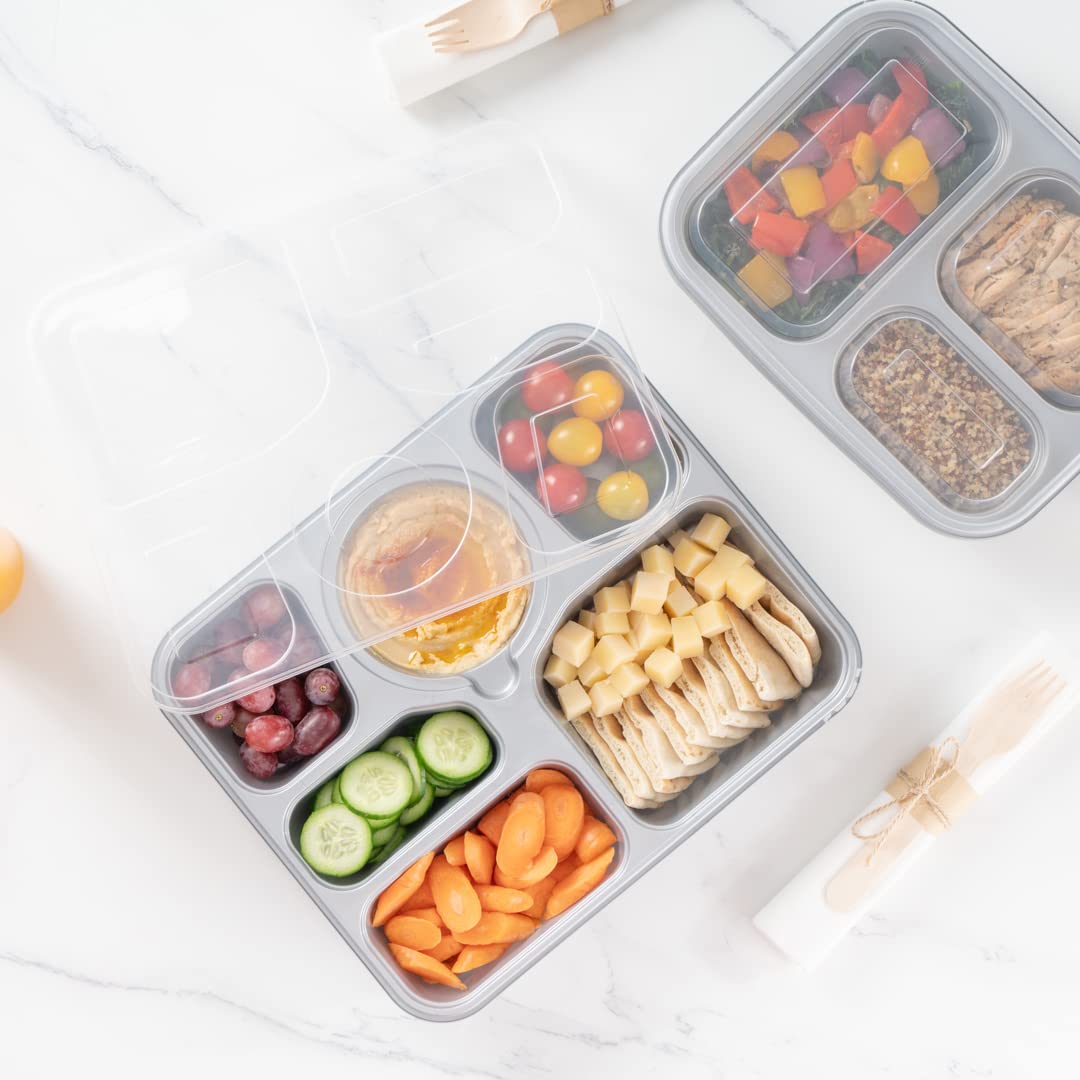 Restaurantware Futura 50.7oz Meal Prep Containers with Lids - 100 Pack Tamper-Evident Microwavable Disposable Plastic Food Storage Containers for Takeout, Lunches & Meal Prepping - BPA-Free, Leak-Proof (Ideal for Restaurants, Catering & Home Meal Prep)