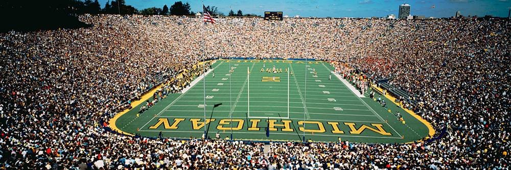 Peel & Stick Wall Mural - University of Michigan Stadium Decor (60x20 inches) | Self-Adhesive Removable Wallpaper for Dorm, Game Room & Office Decor