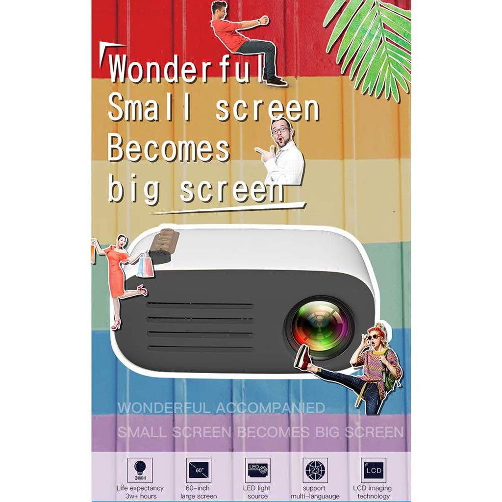 RYMMKOP Mini Portable Projector for Home Theater | HD Video Projector with Smartphone Compatibility | Perfect for Movie Nights, Gaming & Outdoor Entertainment