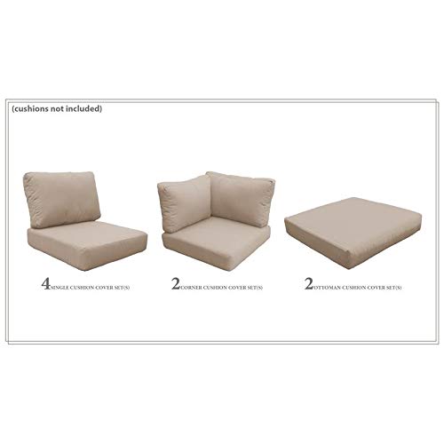 TK Classics High Back Cover Set in Wheat for VENICE-10c Patio Furniture - Replacement Slipcovers for Outdoor Chairs (Cushions Not Included) - Perfect for Poolside, Garden, and Patio Decor
