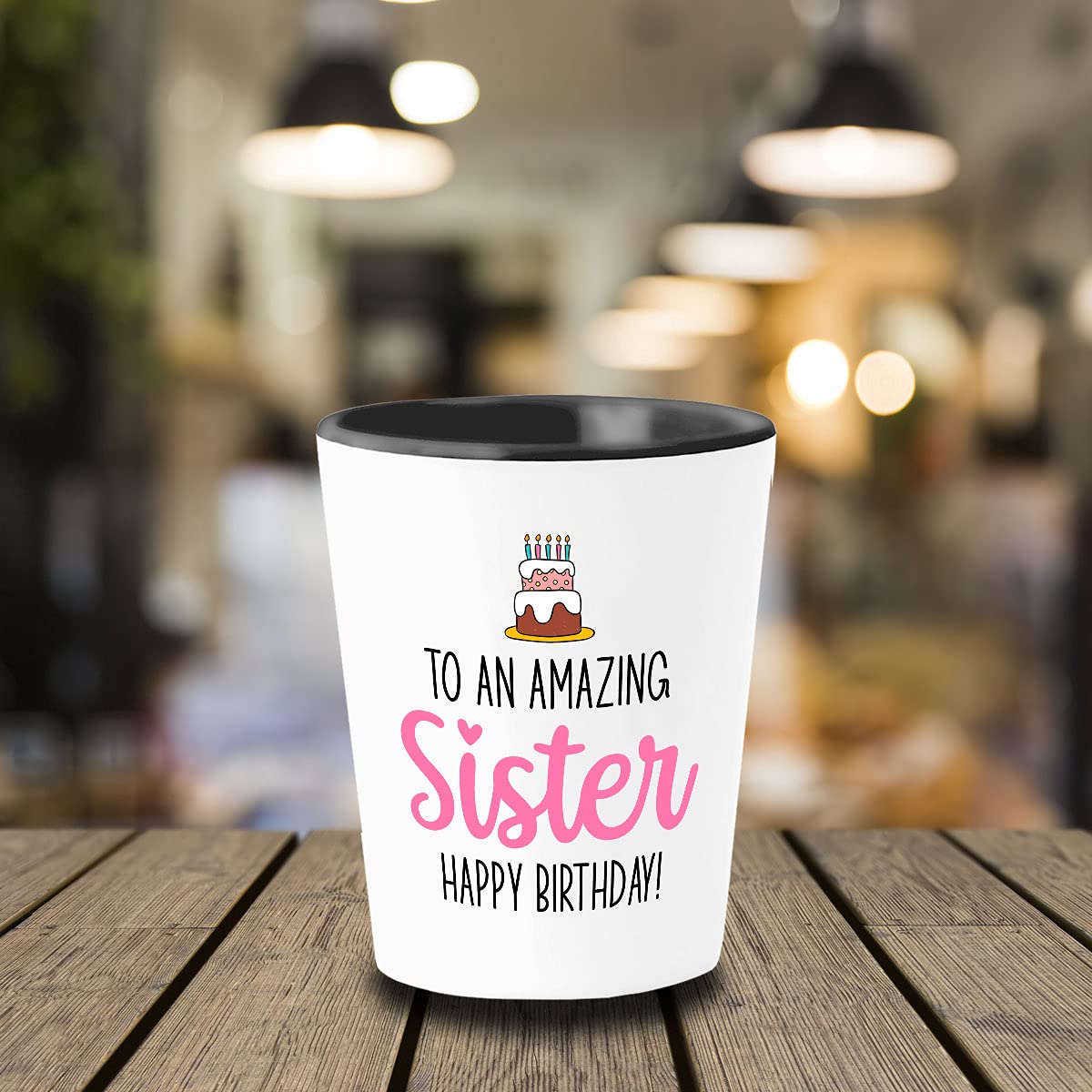 Bubble Hugs 1.5 oz Sister Birthday Shot Glass - Best Gift for Amazing Sisters, BFFs & Women - Perfect for Celebrations, Girls Night & Family Gatherings