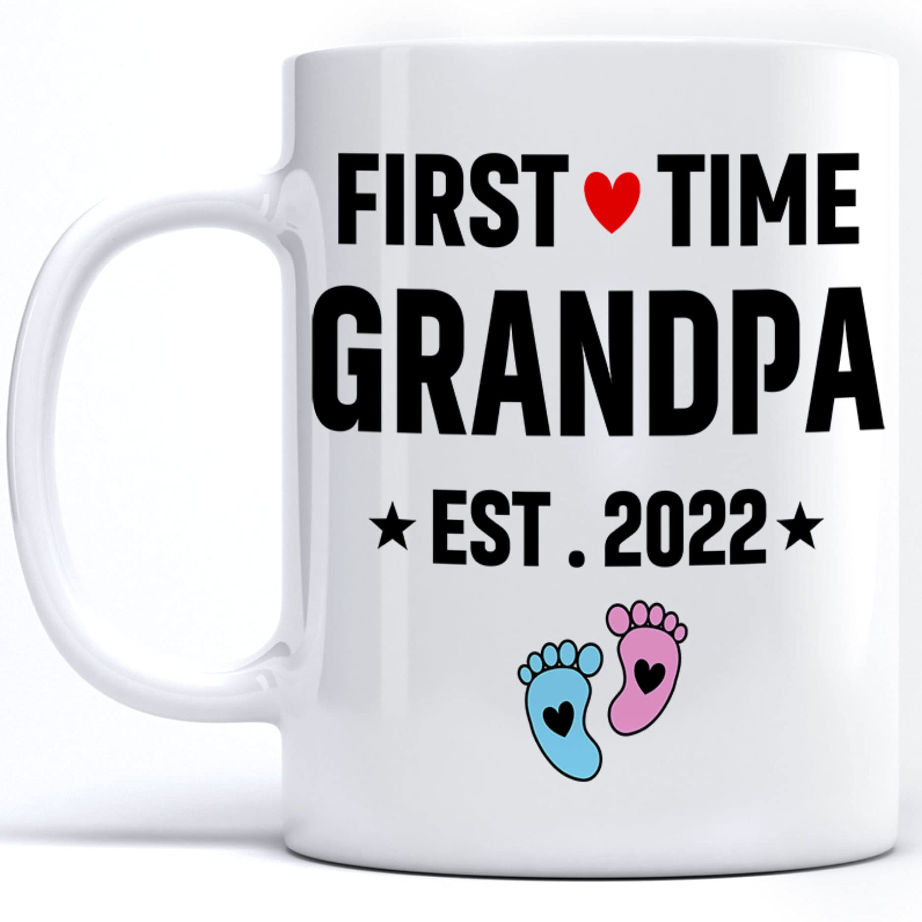 2022 First Time Grandpa Coffee Mug - 11oz Ceramic Cup for New Dad, Father's Day & Birthday Gift - Perfect Pregnancy Present for Expecting Parents - Ideal for Home, Office & Special Occasions