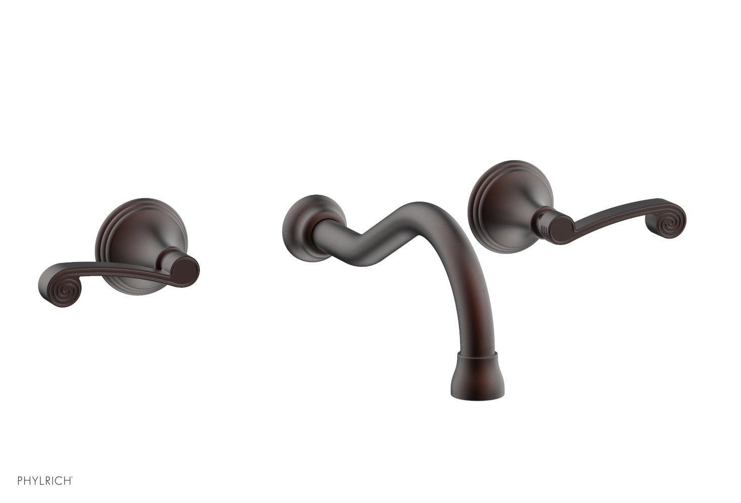 3RING Wall Lavatory Faucet Set with Curved Lever Handles - DWL206 - Perfect for Bathroom Sink, Powder Room and Guest Bath Installation