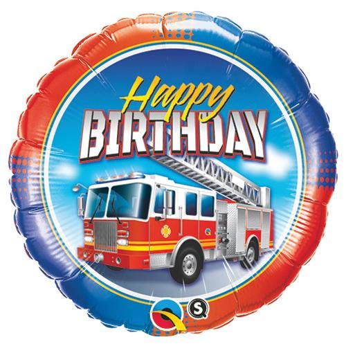 LOONBALLOON 18 Inch Fire Truck Birthday Balloons for Men - Perfect for Firefighter Themed Parties, Baby Showers & Decoration