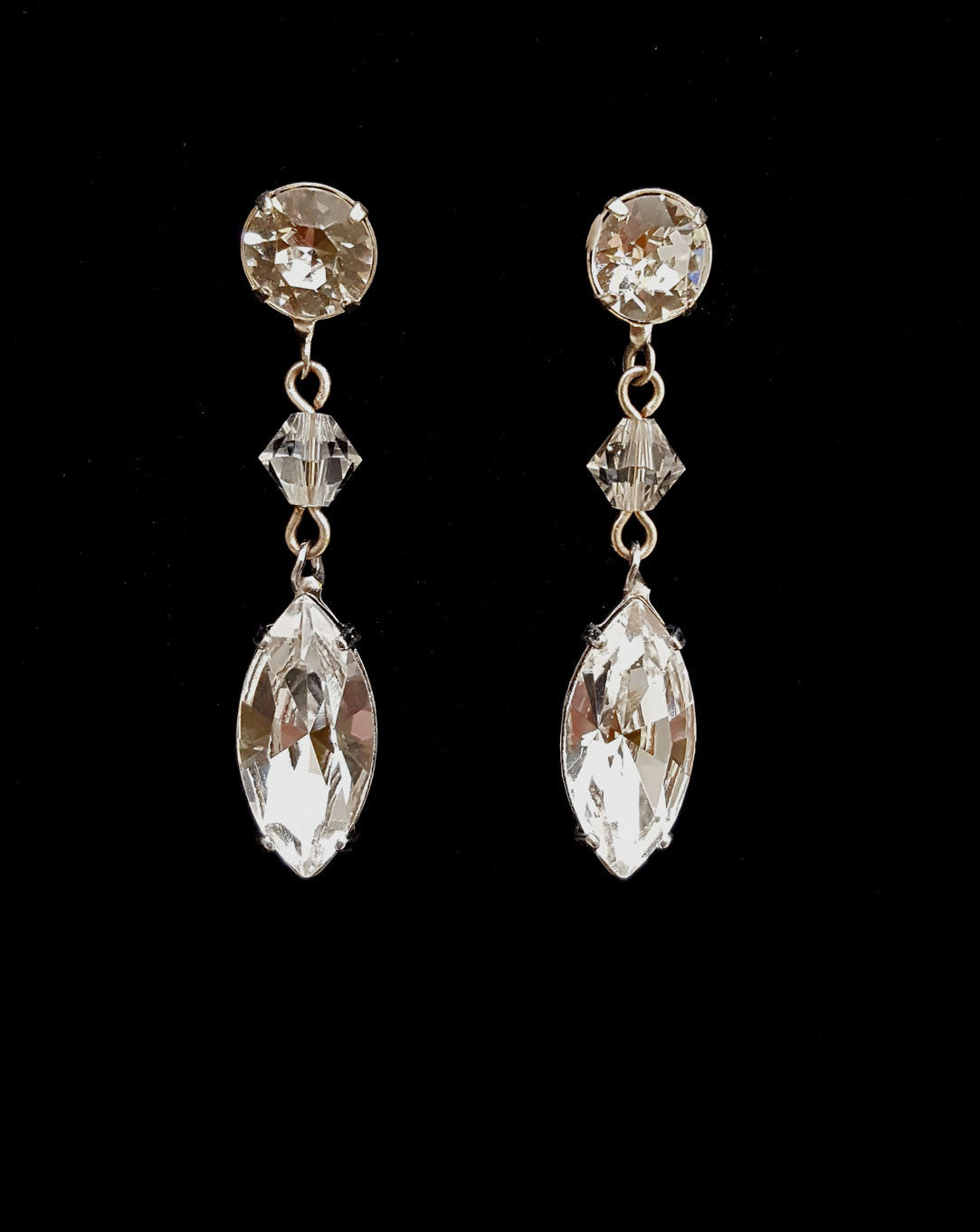 Kezani Mahala Small Marquee Crystal Drop Bridal Earrings – Elegant Wedding Jewelry for Brides, Bridesmaids & Special Occasions