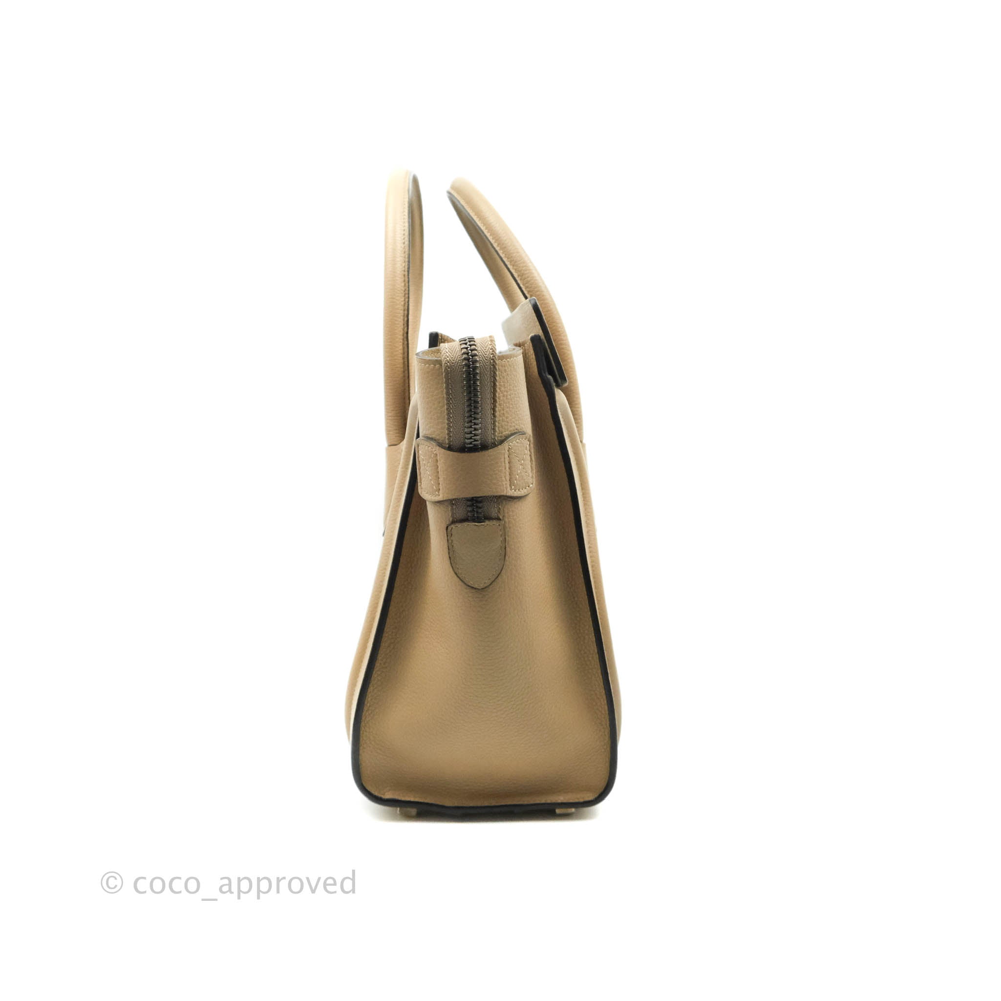 Celine Micro Luggage Handbag in Dune Grained Calfskin Leather - Luxury Crossbody Bag for Women, Perfect for Work, Travel & Everyday Use