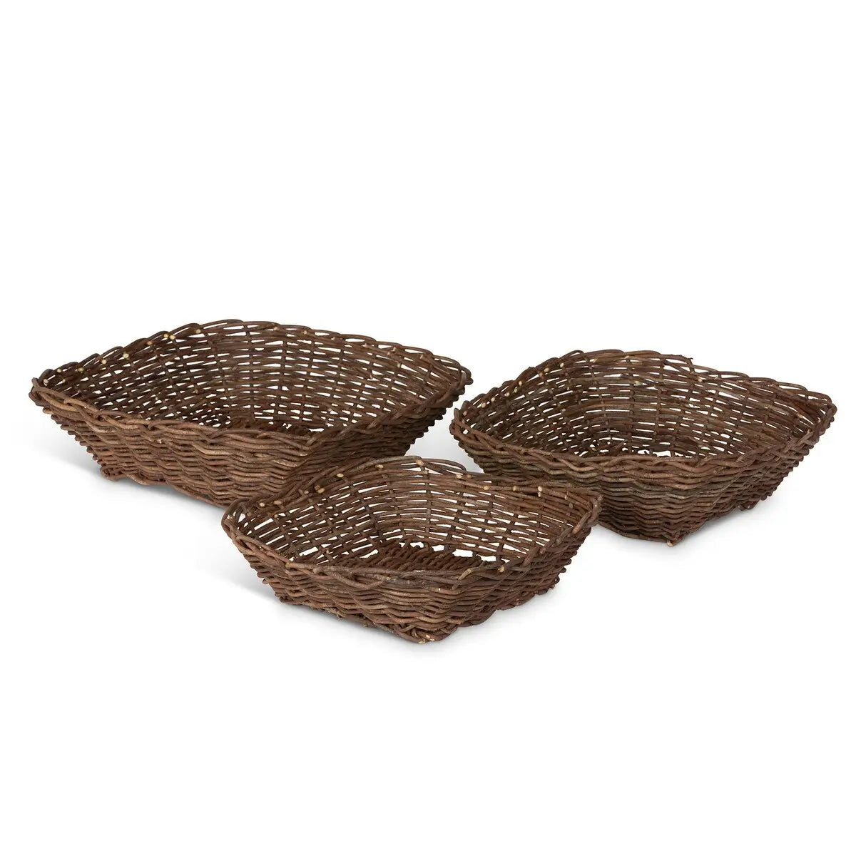 Premium Rattan Tray Set - Natural Woven Palm Serving Tray with Handles - Perfect for Coffee Table Decor, Breakfast in Bed, or Beach Picnic Accessories