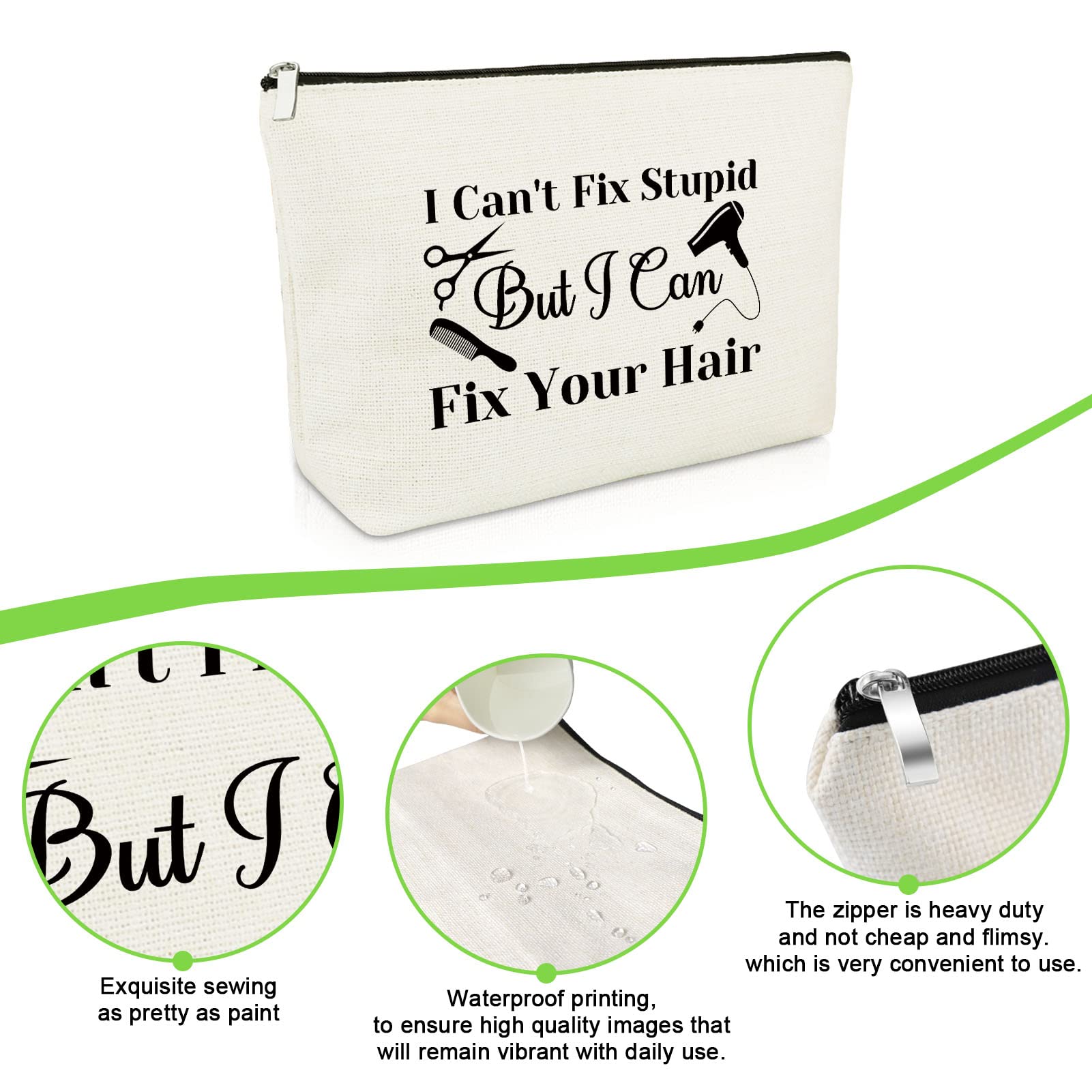 Funny Hair Stylist Gift Set - Makeup Bag & Cosmetic Pouch for Women | Perfect for Cosmetology Graduation, Salon Thank You Gifts, Retirement Presents & Friendship Tokens | Great for Daily Use, Travel & Professional Styling