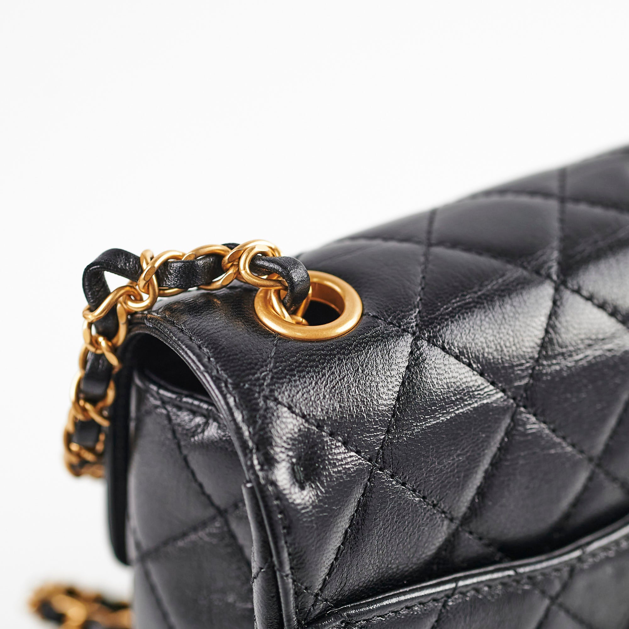 Chanel 2022 Seasonal Square Black Goat Skin Bag with Microchip - Luxury Designer Handbag for Women, Perfect for Evening Parties & Special Occasions