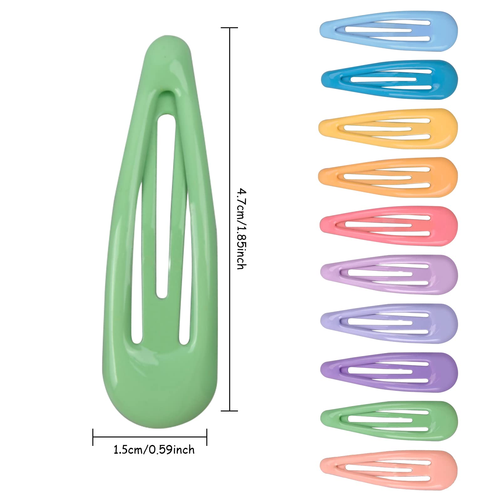 Suchkawe 60 PCS 5cm Snap Hair Clips - Non-Slip Metal Barrettes for Girls, Toddlers & Kids (10 Candy Colors) - Perfect for School, Parties & Daily Hairstyles